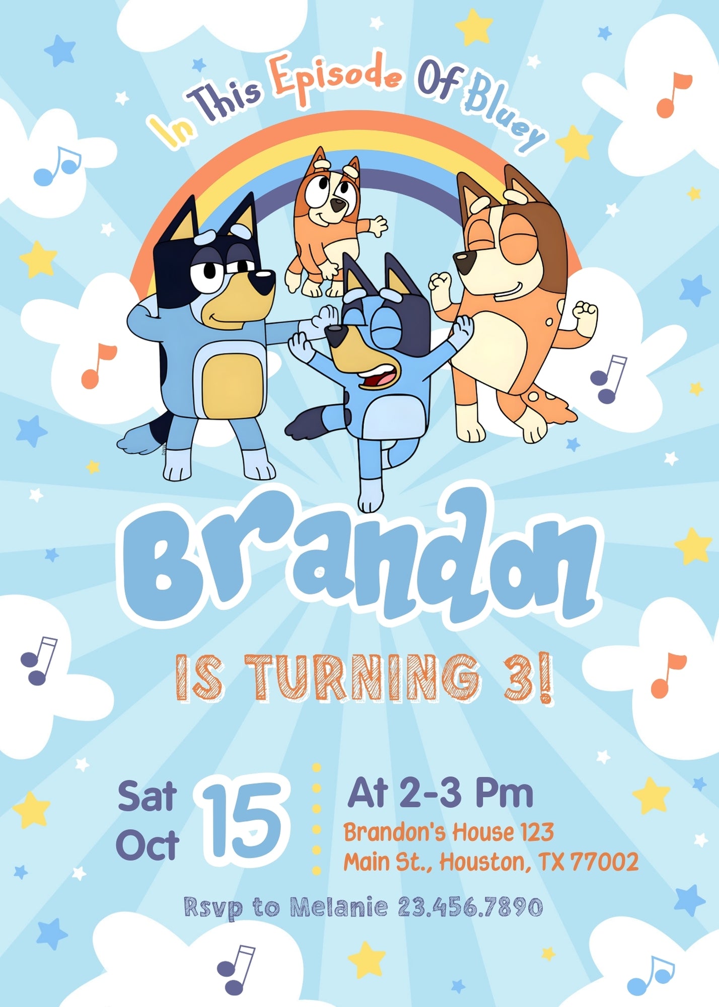 Bluey Bingo customizable invitation template | Share or Print | | VH884