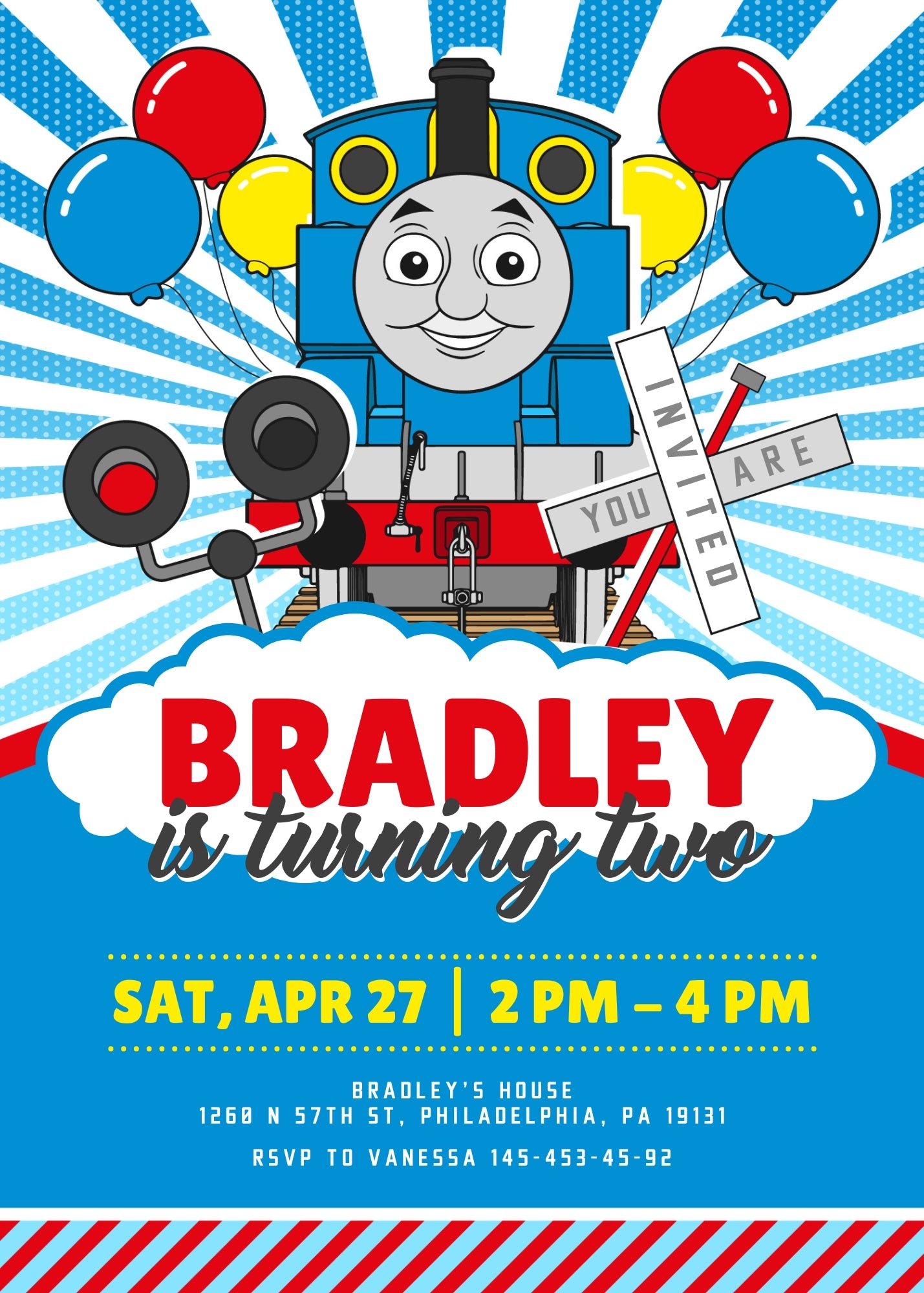Thomas Train & Friends customizable invitation template | Share or Print | | YH408