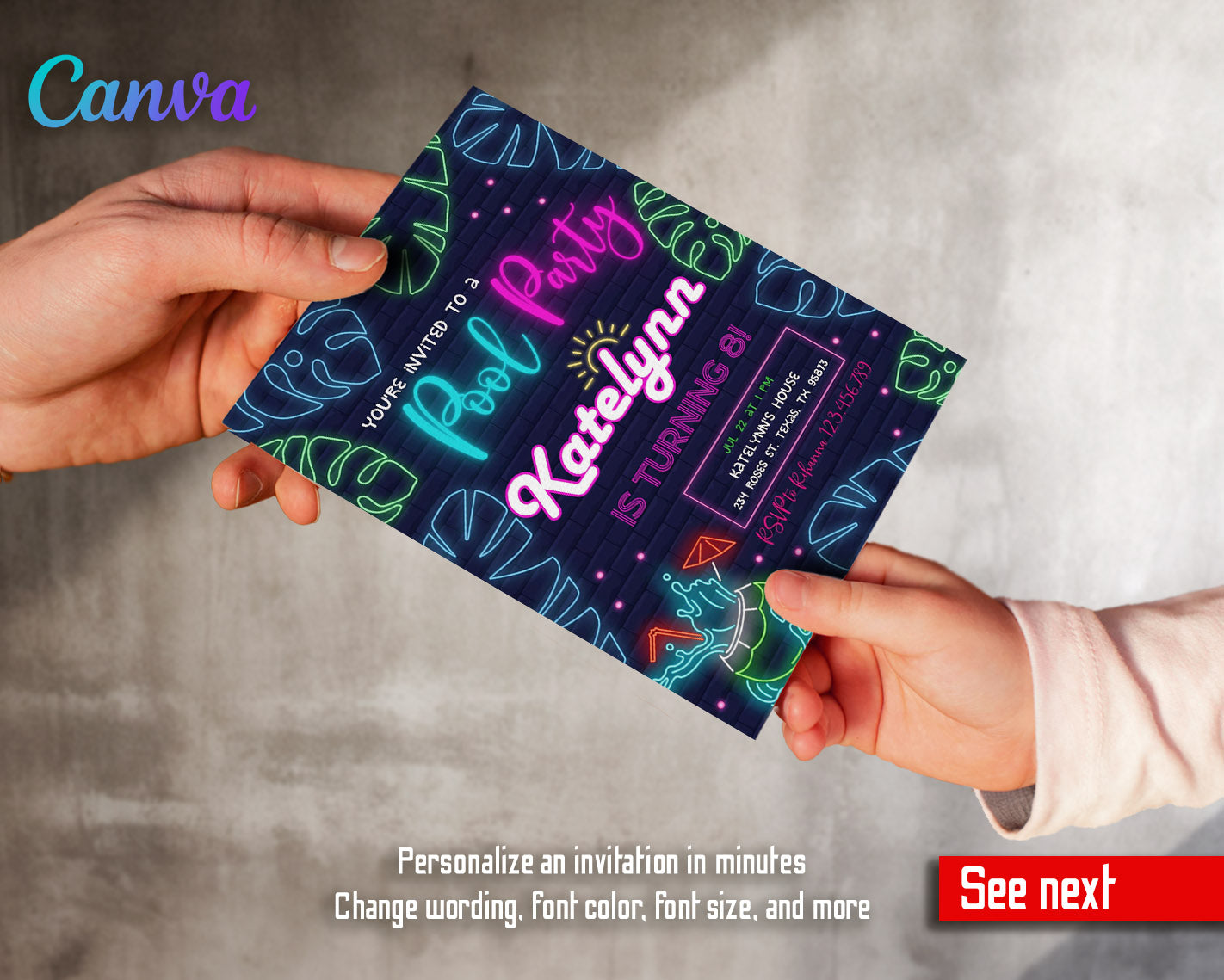 Pool Party customizable invitation template | Share or Print | | KK885