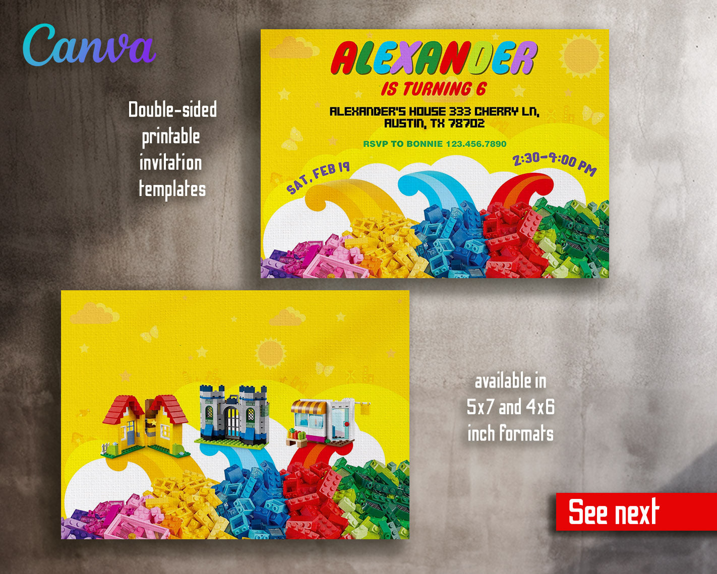 Lego customizable invitation template | Share or Print | | QT716