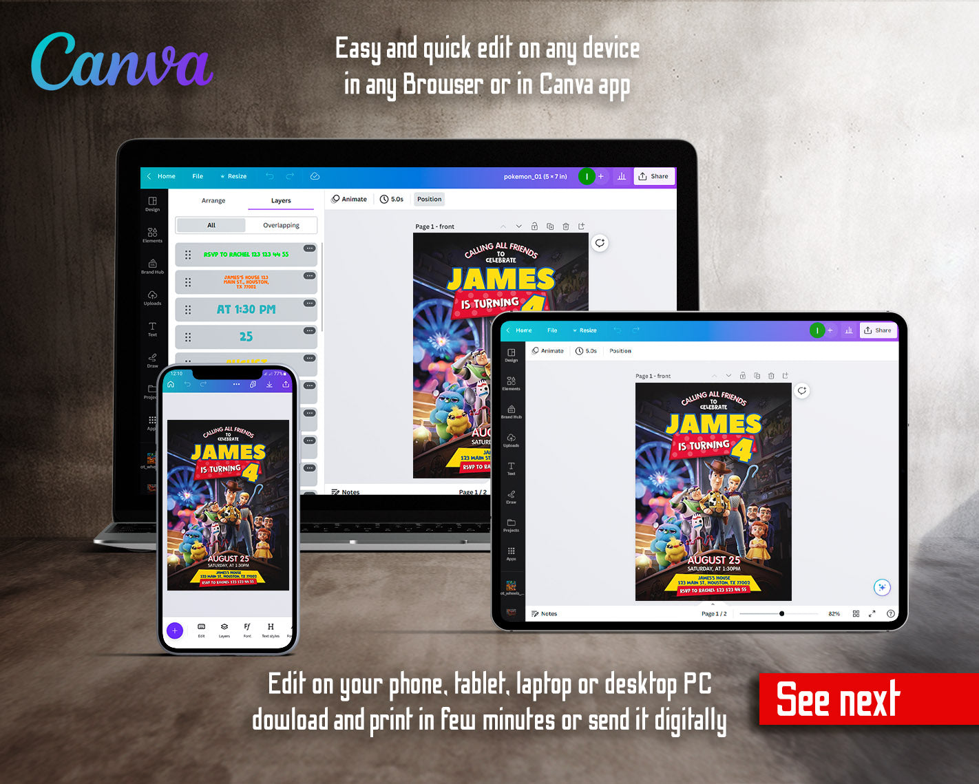 Toy Story Woody customizable invitation template | Share or Print | | KX776