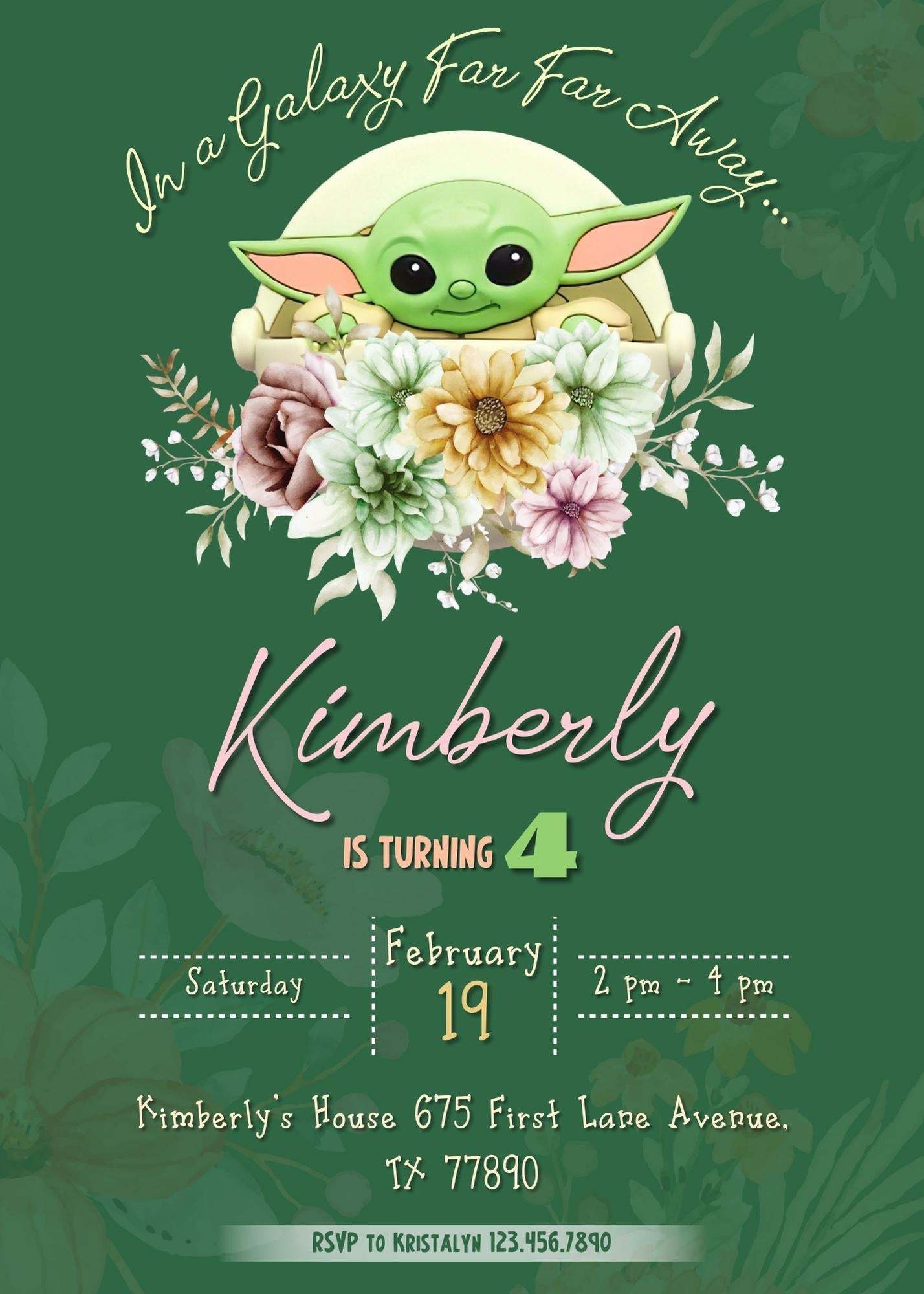 Baby Yoda Grogu Star Wars Mandalorian customizable invitation template | Share or Print | boy | OG685