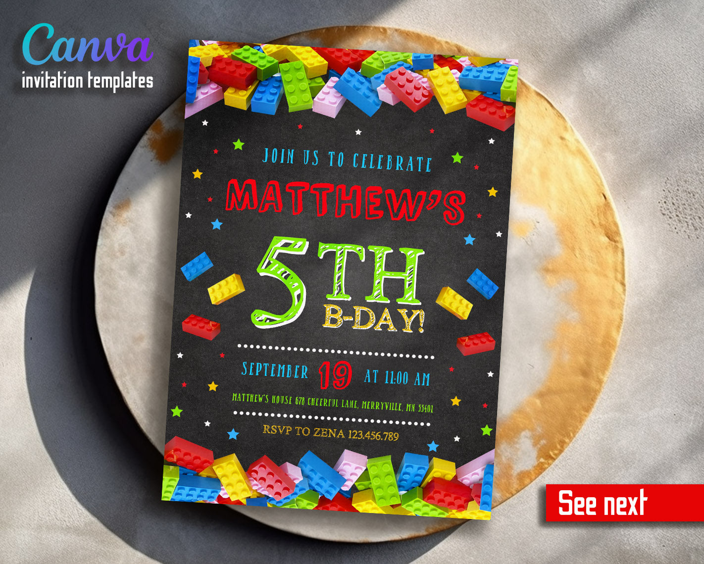 Lego customizable invitation template | Share or Print | | IJ704