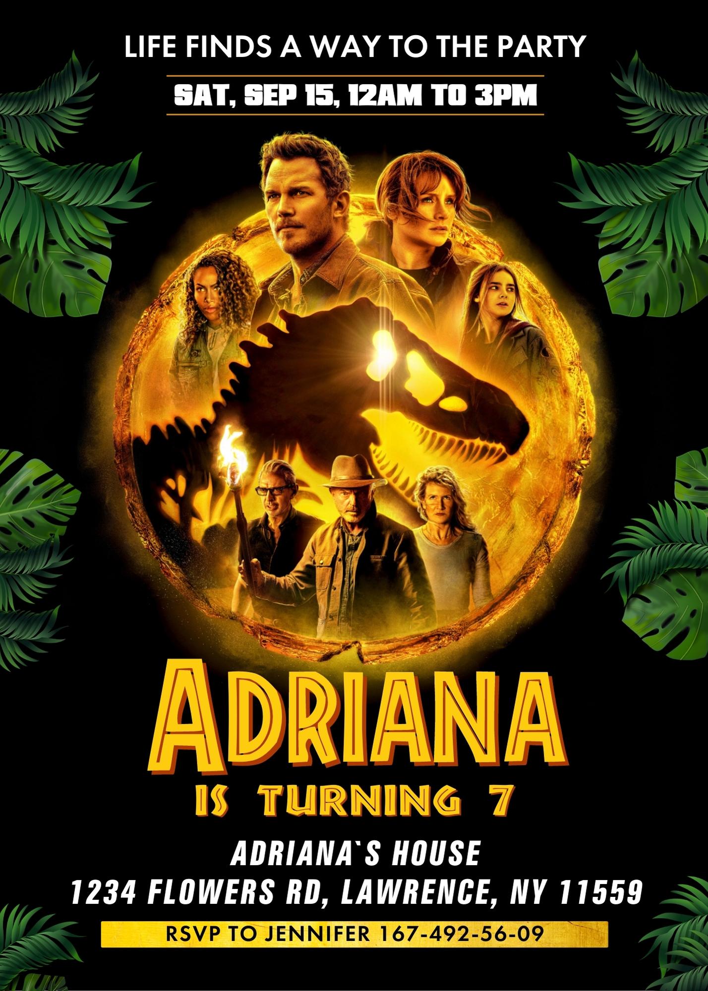 Jurassic World Dinosaur customizable invitation template | Share or Print | | RN231