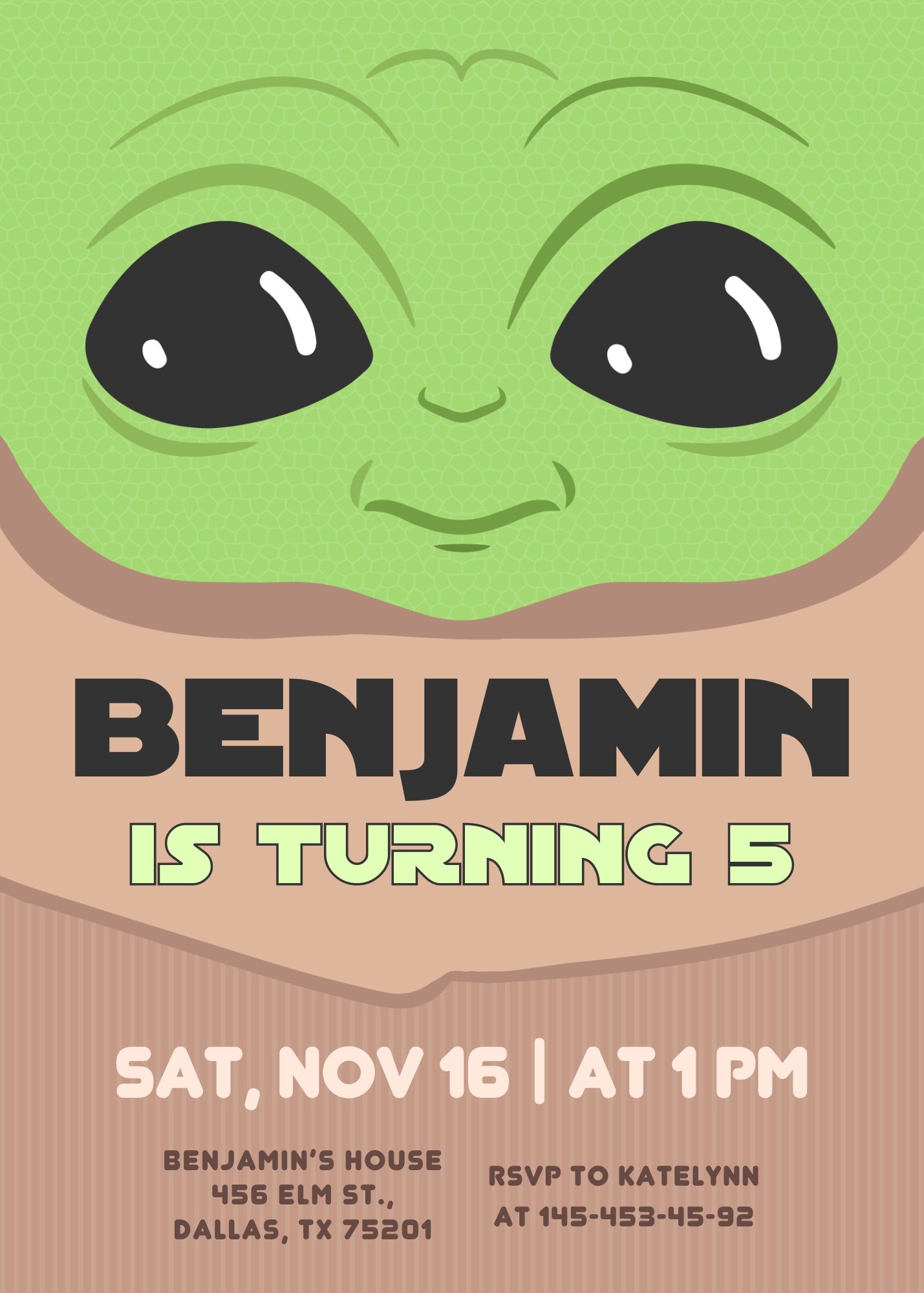 Baby Yoda Grogu Star Wars Mandalorian customizable invitation template | Share or Print | boy | LR311