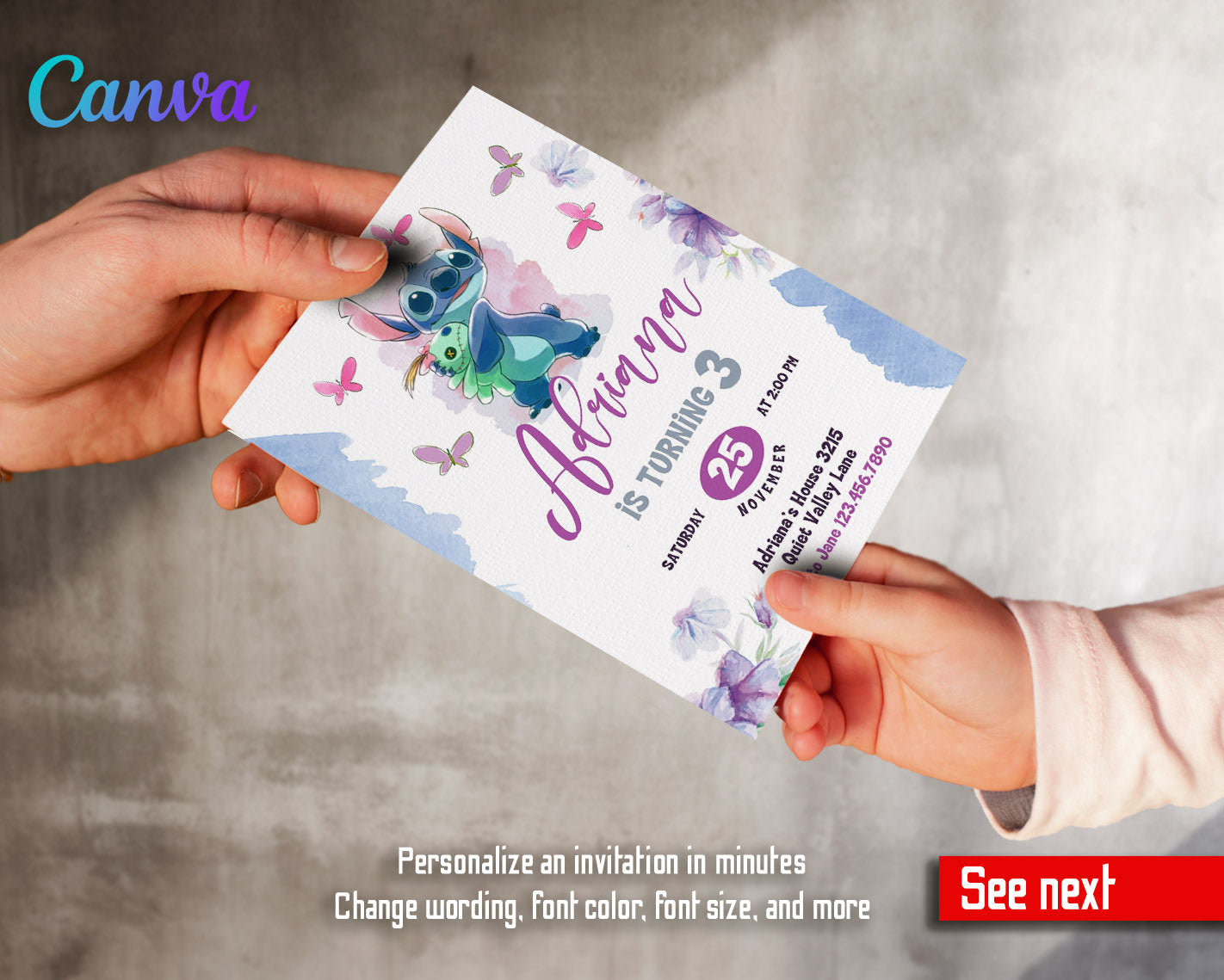 Lilo & Stitch Aloha customizable invitation template | Share or Print | | HR486