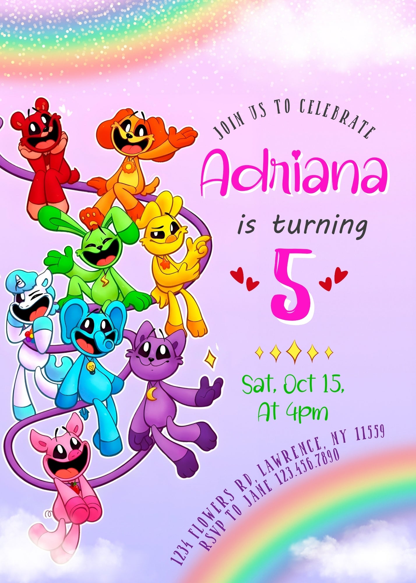 Smiling Critters customizable invitation template | Share or Print | | HP637