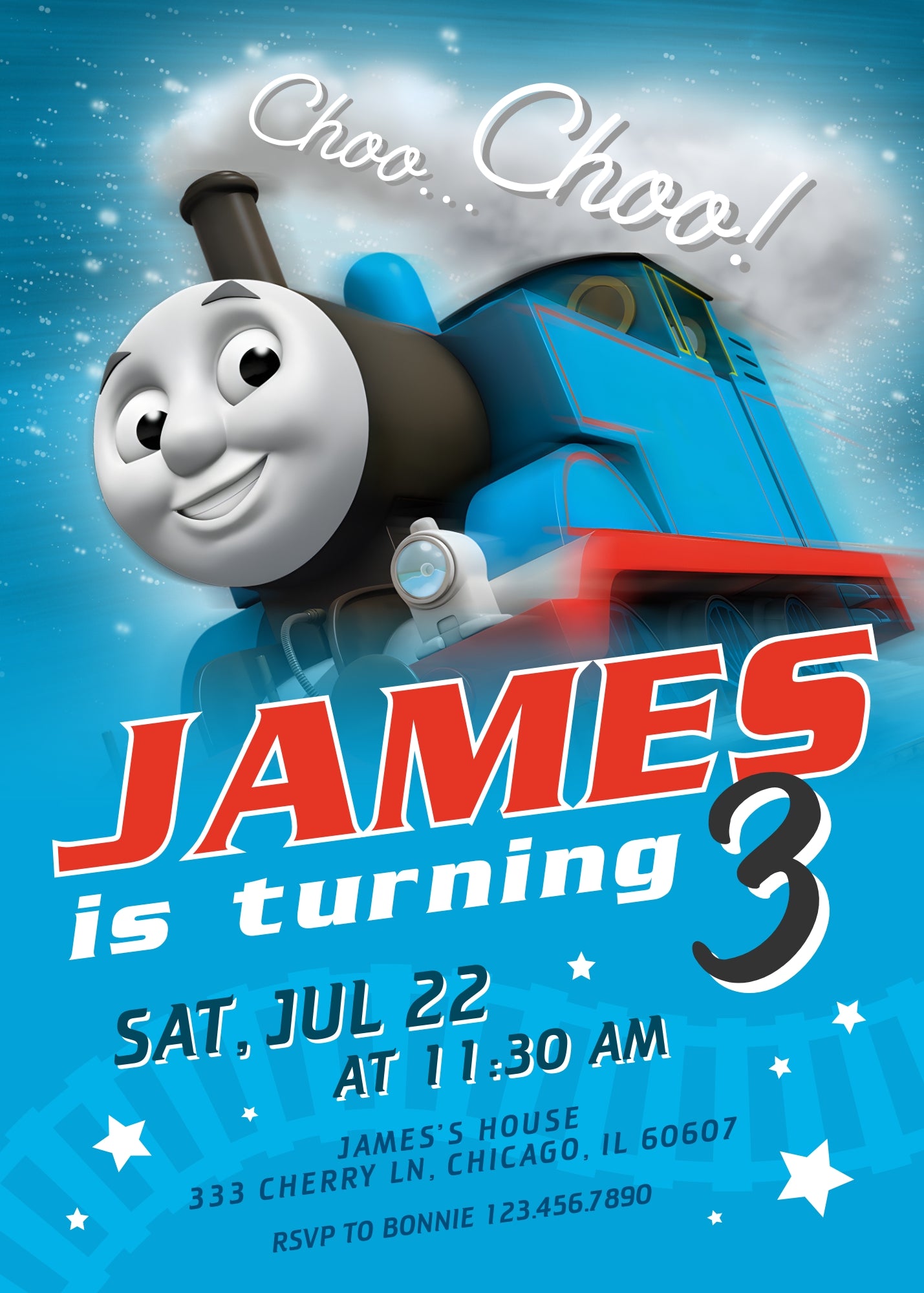 Thomas Train & Friends customizable invitation template | Share or Print | | OB313