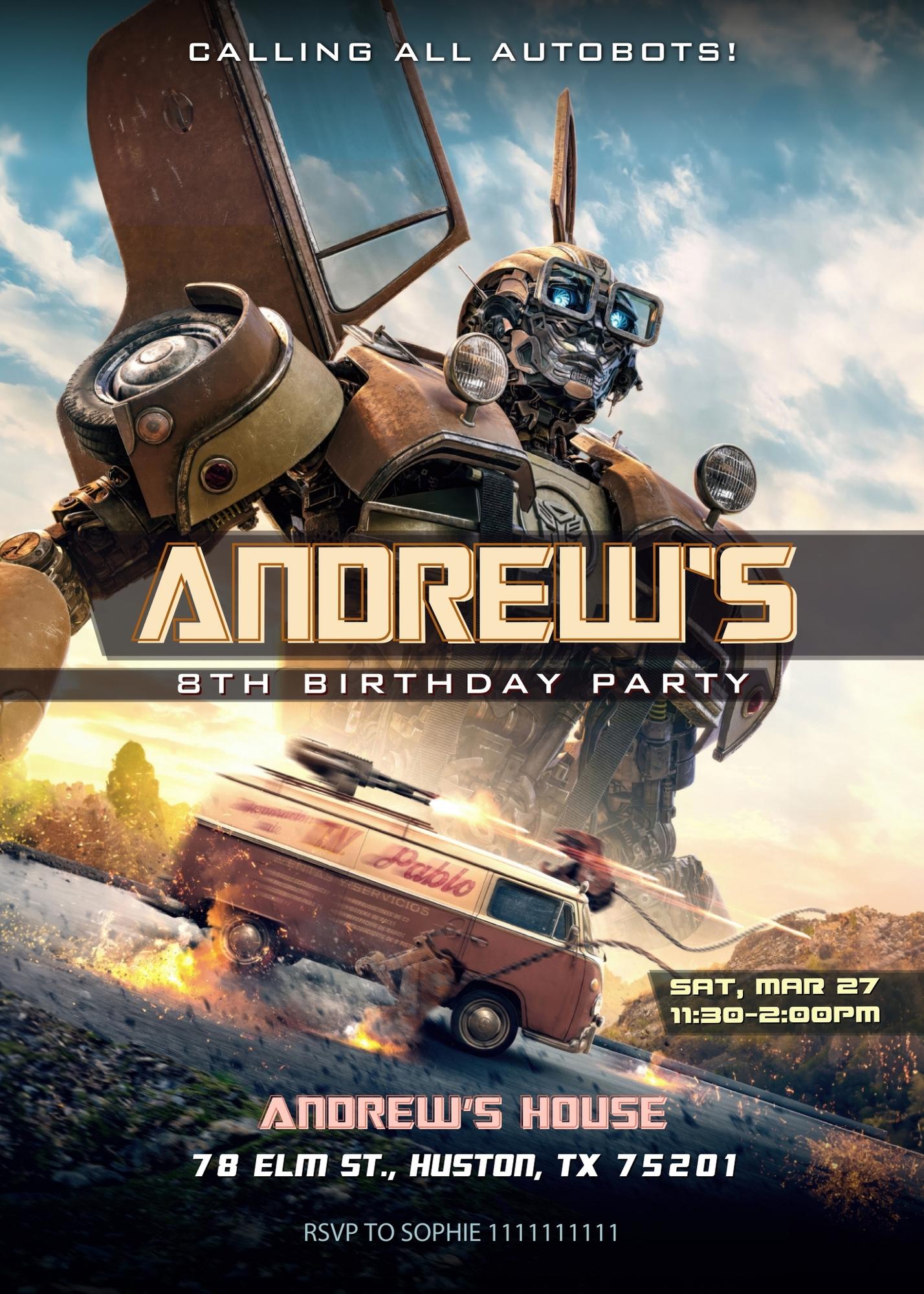 Transformers Rescue Bots customizable invitation template | Share or Print | boy | AS827