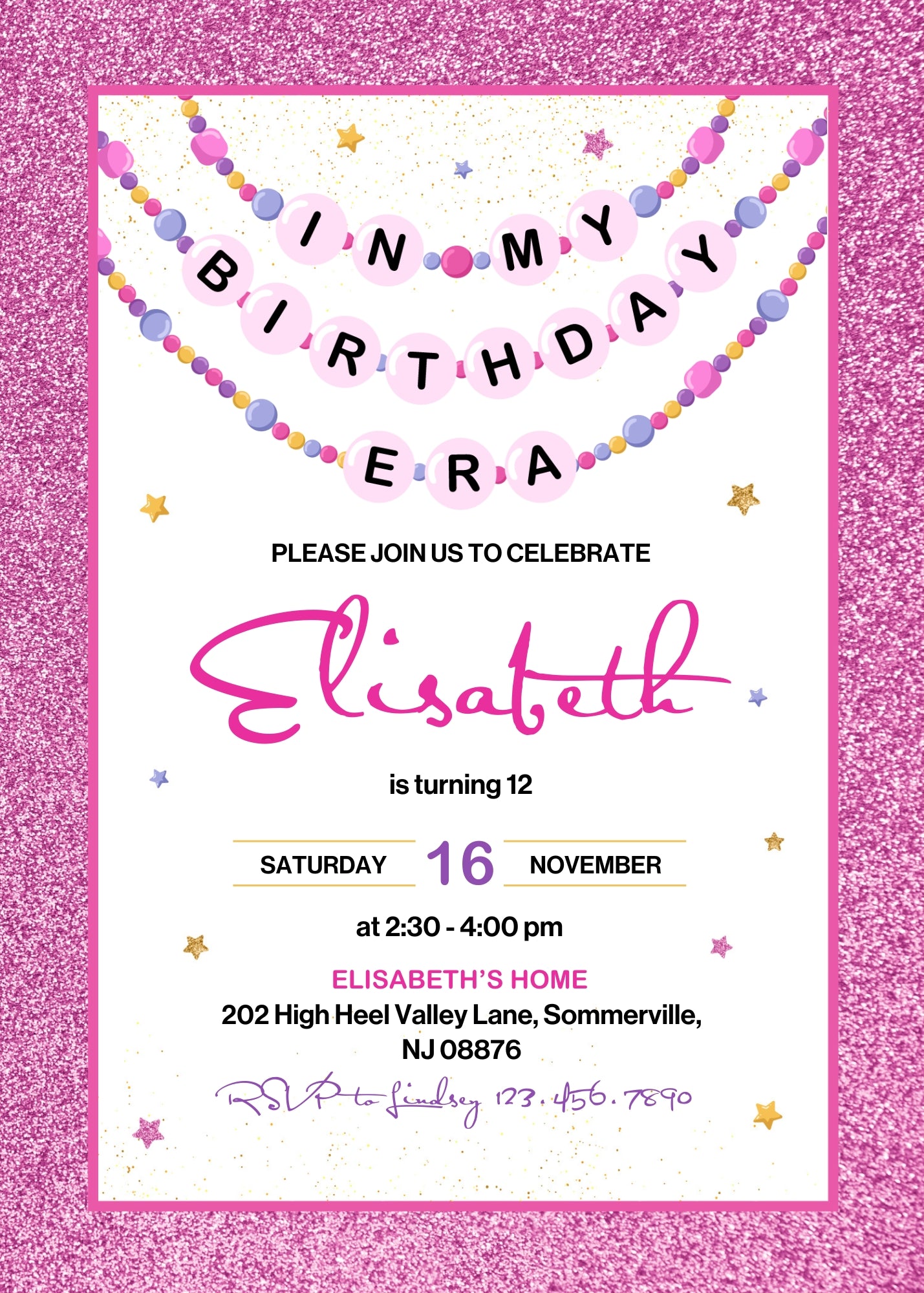 Taylor Swift Eras Tour customizable invitation template | Share or Print | girl | YK853