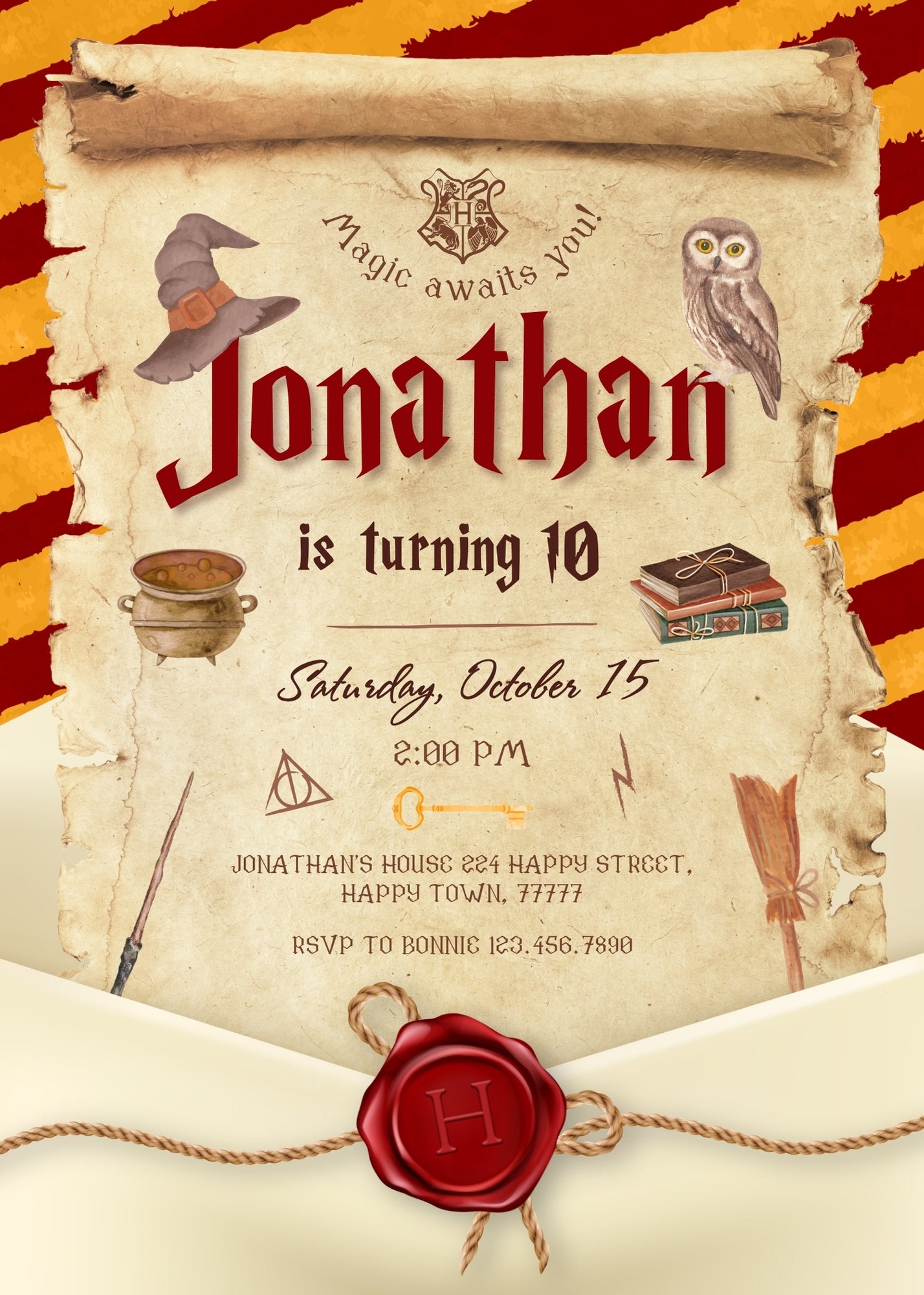 Harry Potter customizable invitation template | Share or Print | | OC680