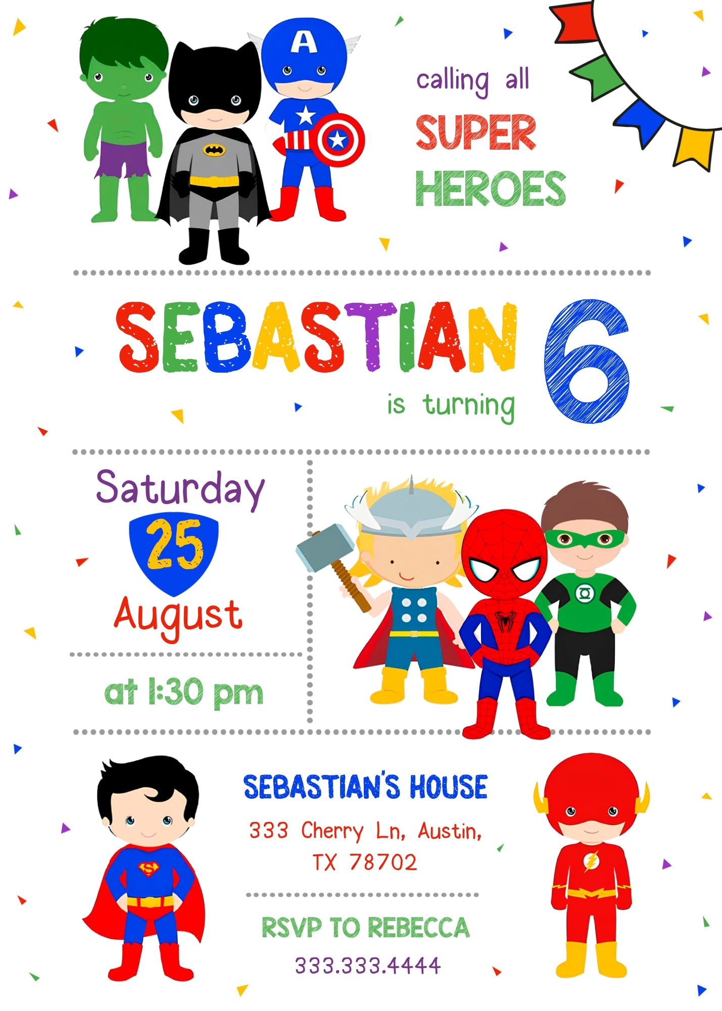 Avengers Marvel Superhero customizable invitation template | Share or Print | boy | CA041