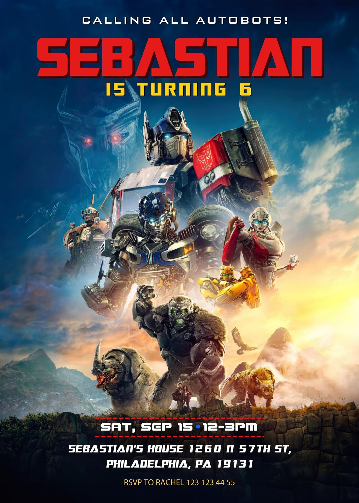 Transformers Rescue Bots customizable invitation template | Share or Print | boy | EL303