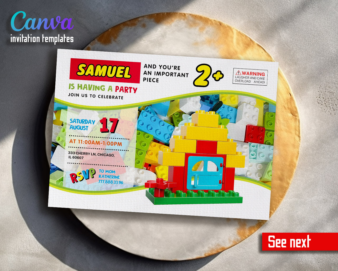 Lego Duplo House customizable invitation template | Share or Print | | DZ935