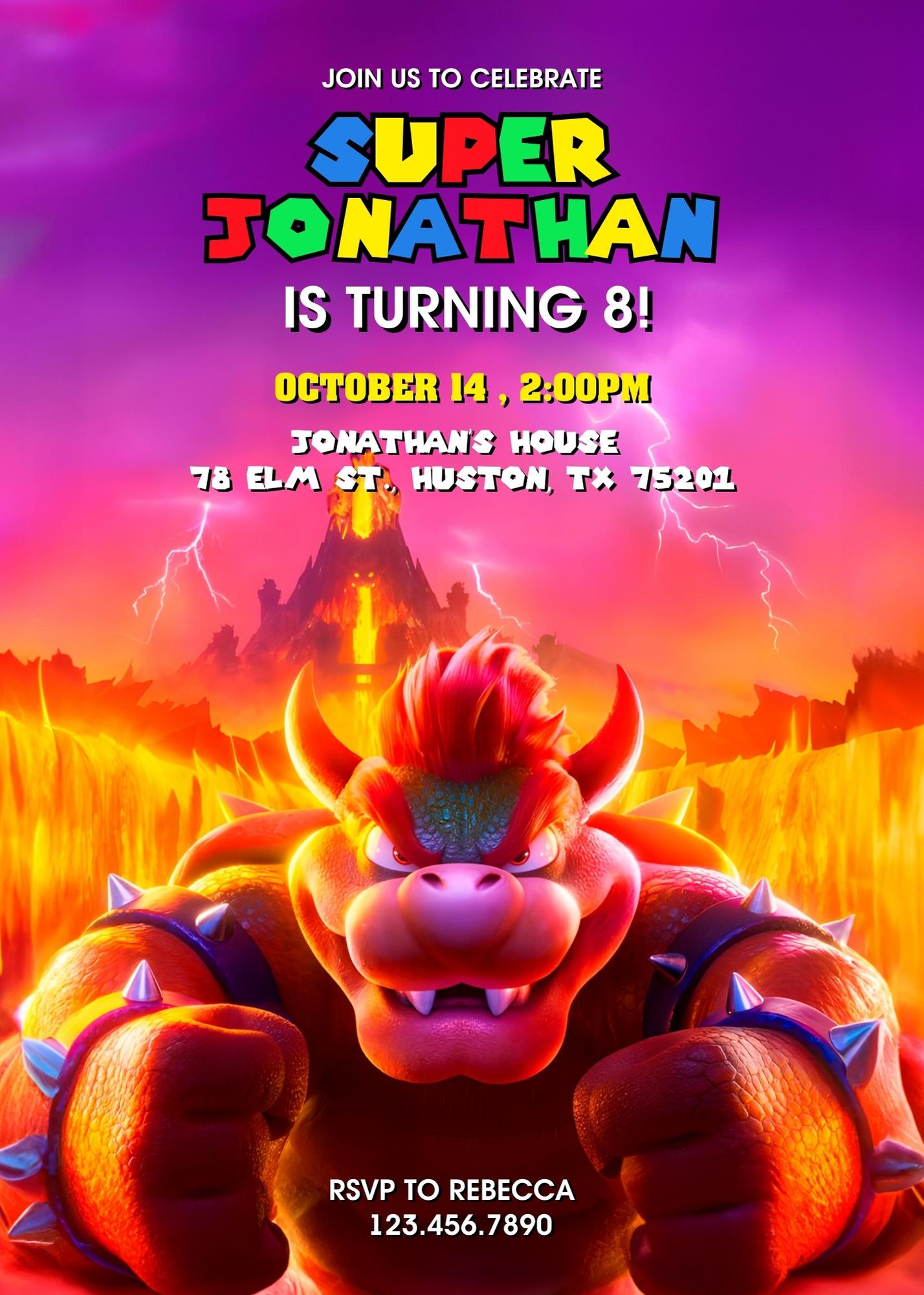 Super Mario Bros customizable invitation template | Share or Print | | CE276