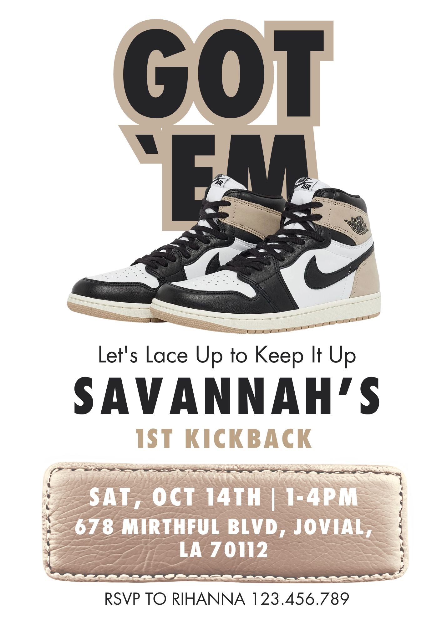 Sneaker Ball Air Jordan Nike customizable invitation template | Share or Print | | RH927