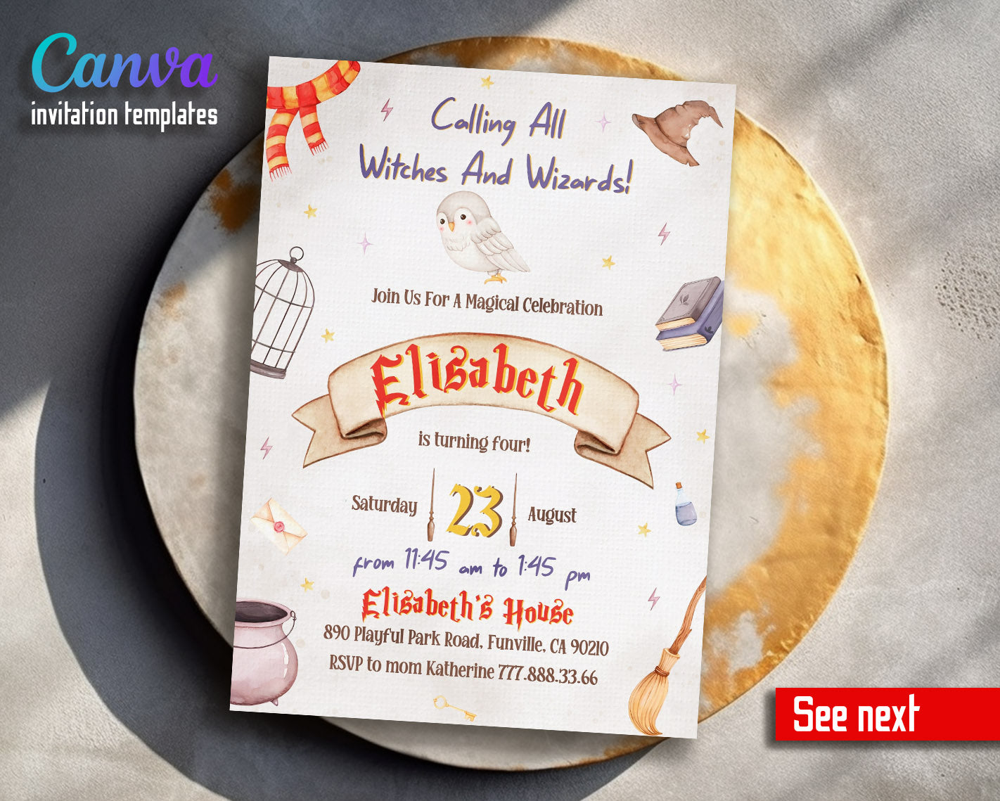 Harry Potter customizable invitation template | Share or Print | | AO553