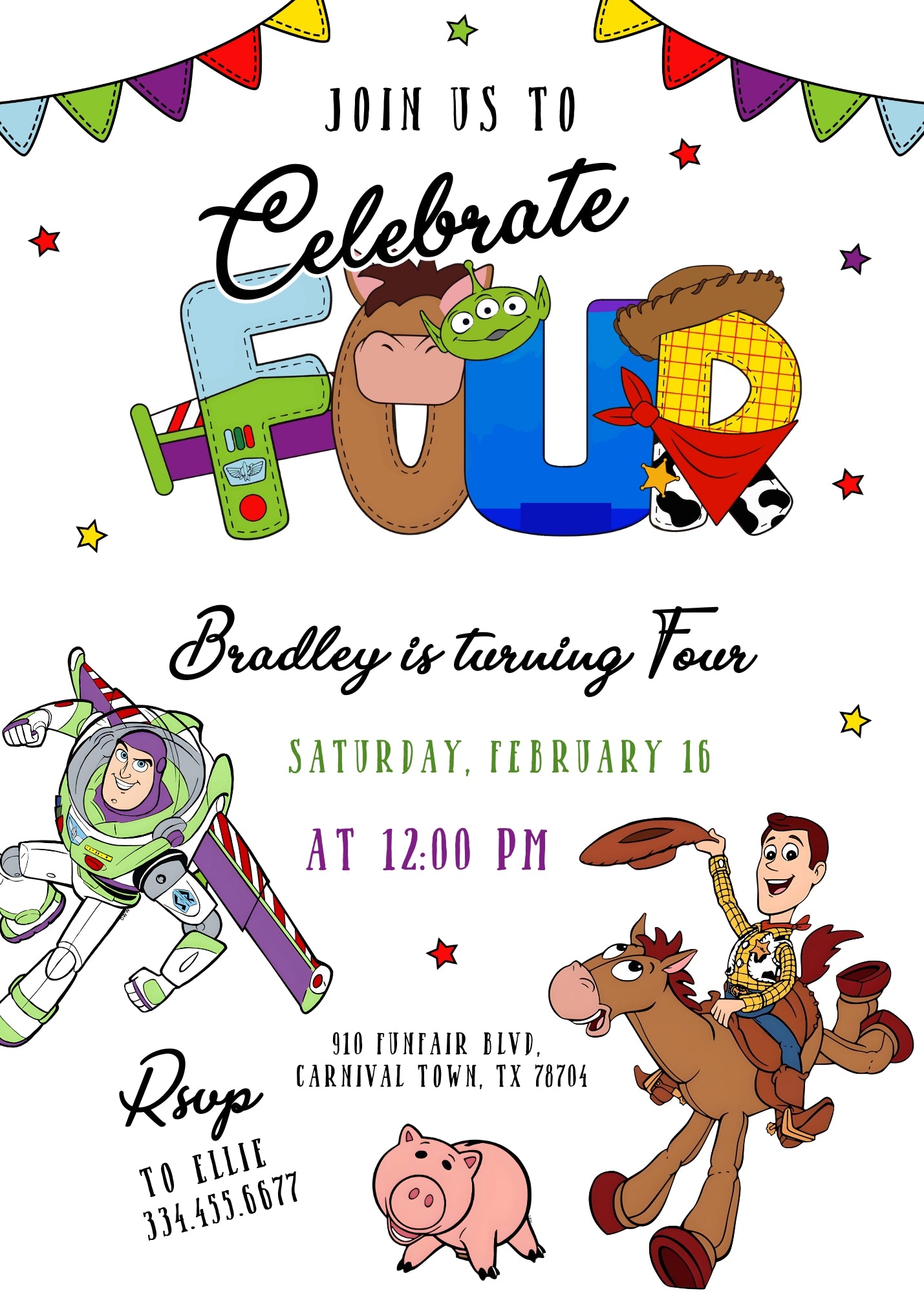 Toy Story Woody customizable invitation template | Share or Print | | ID082