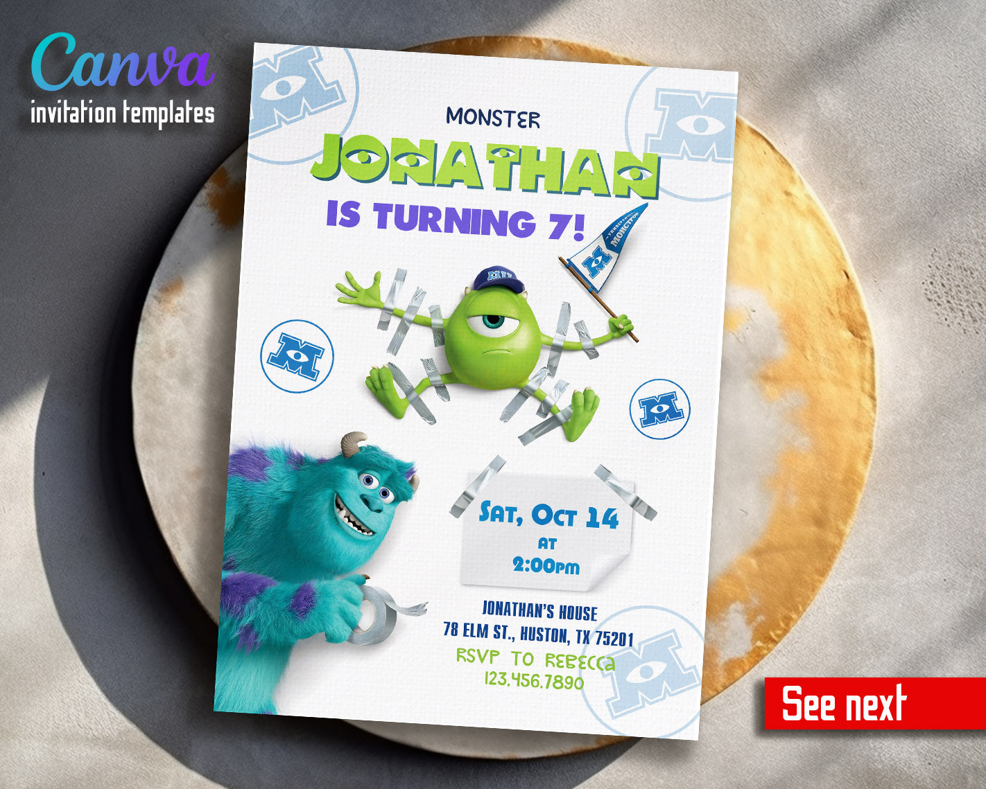 Monsters, Inc. customizable invitation template | Share or Print | | DE317