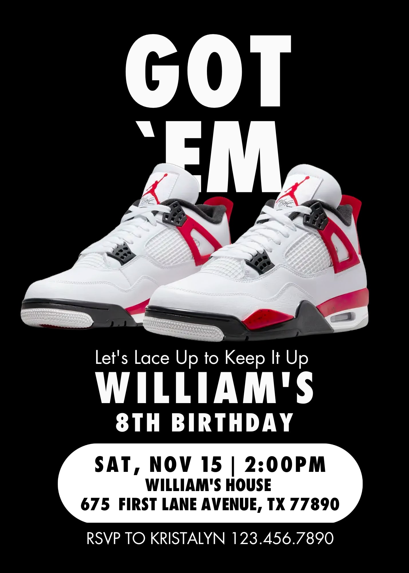 Sneaker Ball Air Jordan Nike customizable invitation template | Share or Print | | BY592