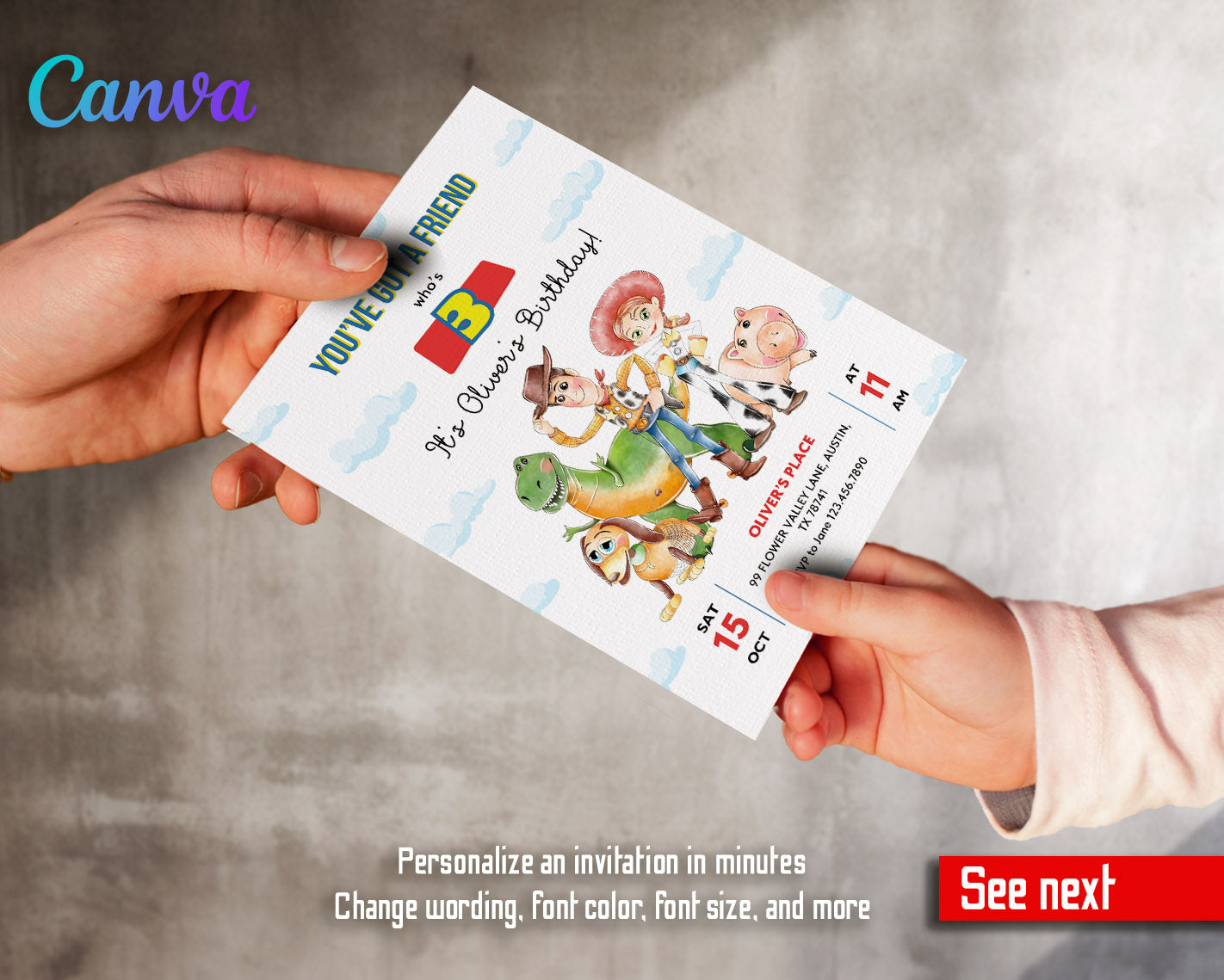 Toy Story Woody customizable invitation template | Share or Print | | JP201