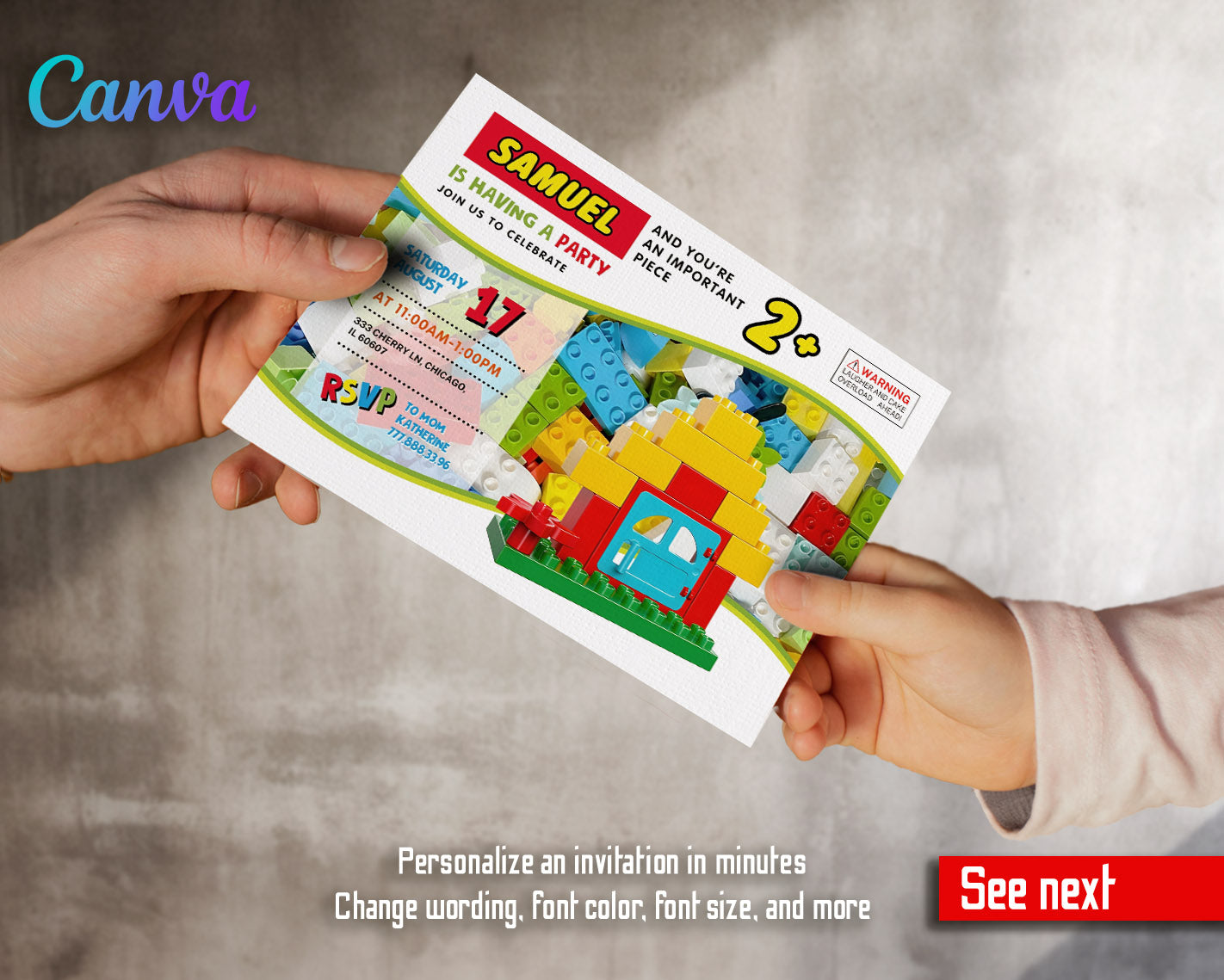 Lego Duplo House customizable invitation template | Share or Print | | DZ935