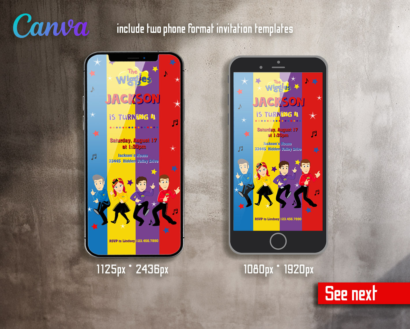 Wiggles One Finger One Thumb customizable invitation template | Share or Print | | ZN603