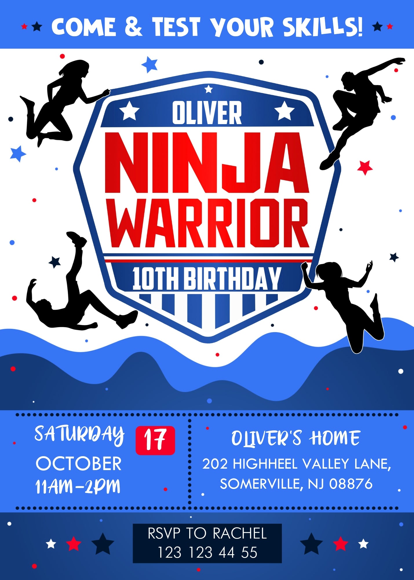 American Ninja Warrior customizable invitation template | Share or Print | | TI959