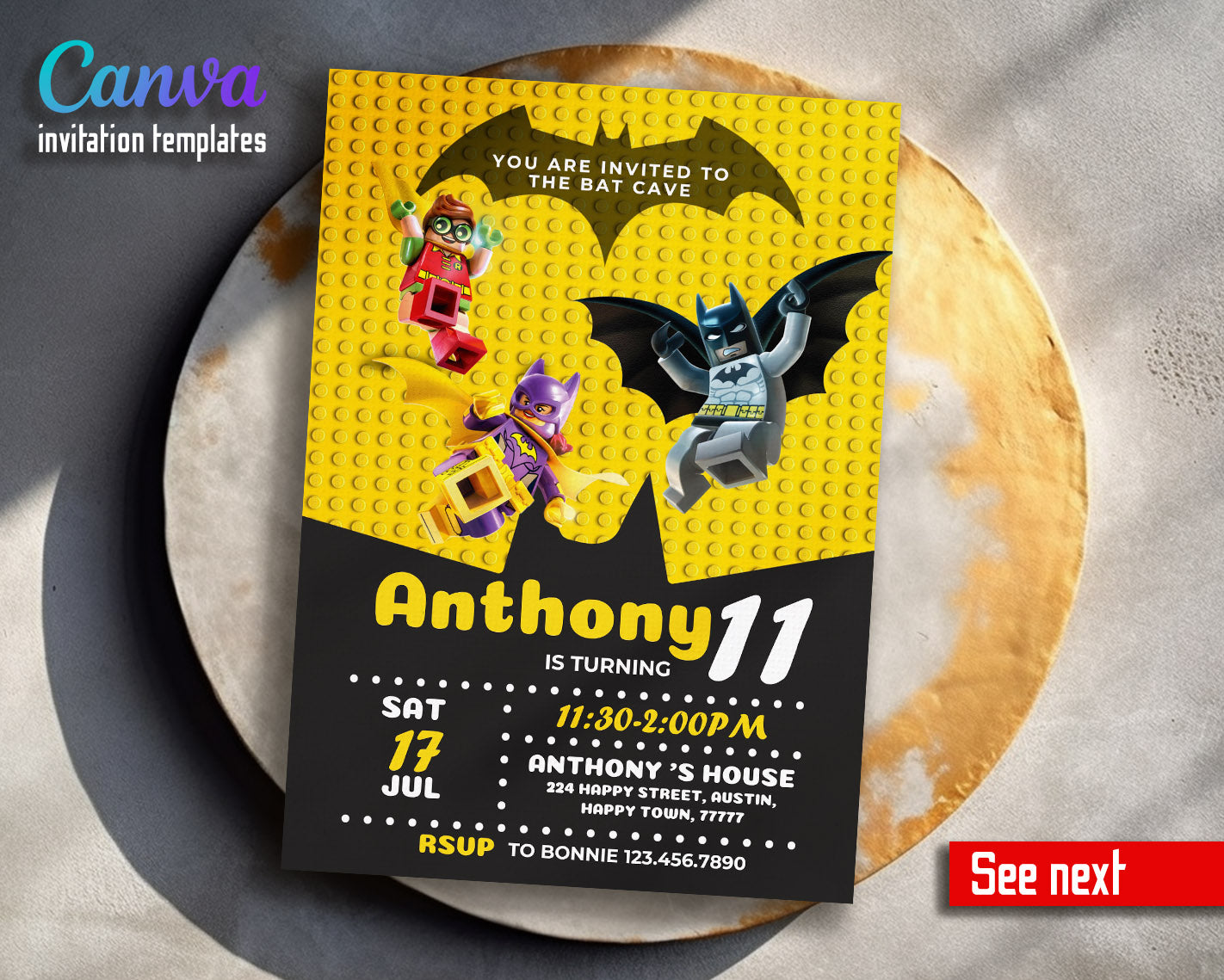 Lego Minifigures customizable invitation template | Share or Print | | EB970