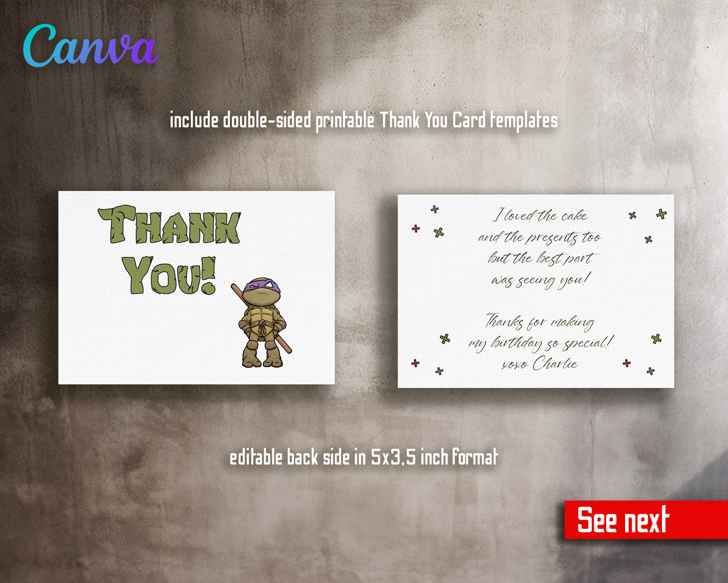 Teenage Mutant Ninja Turtles customizable invitation template | Share or Print | boy | FU024