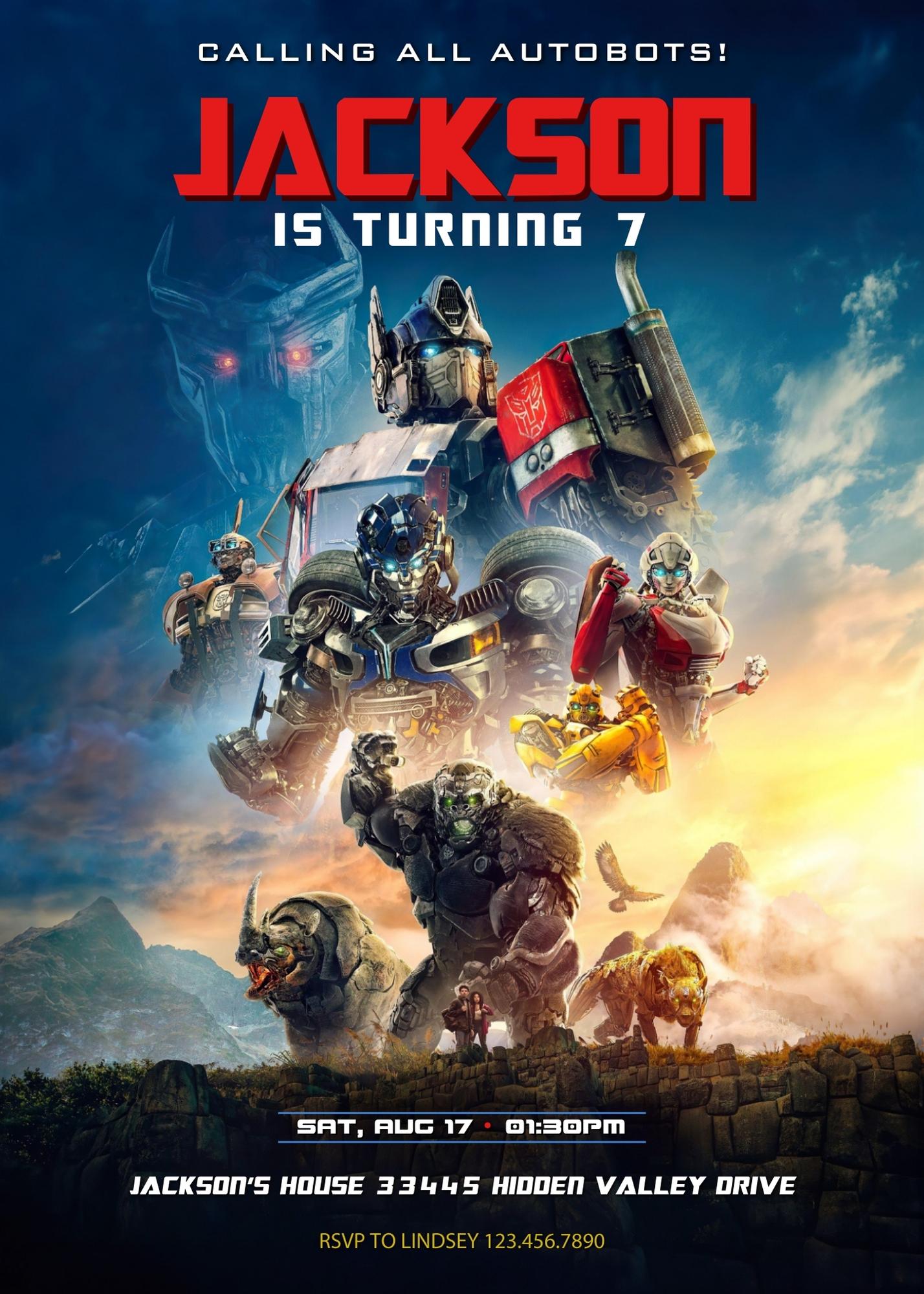 Transformers Rescue Bots customizable invitation template | Share or Print | boy | PG598