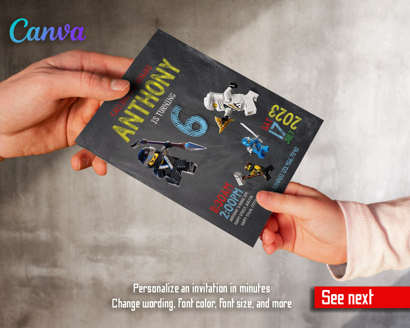 Lego Minifigures customizable invitation template | Share or Print | | PX164