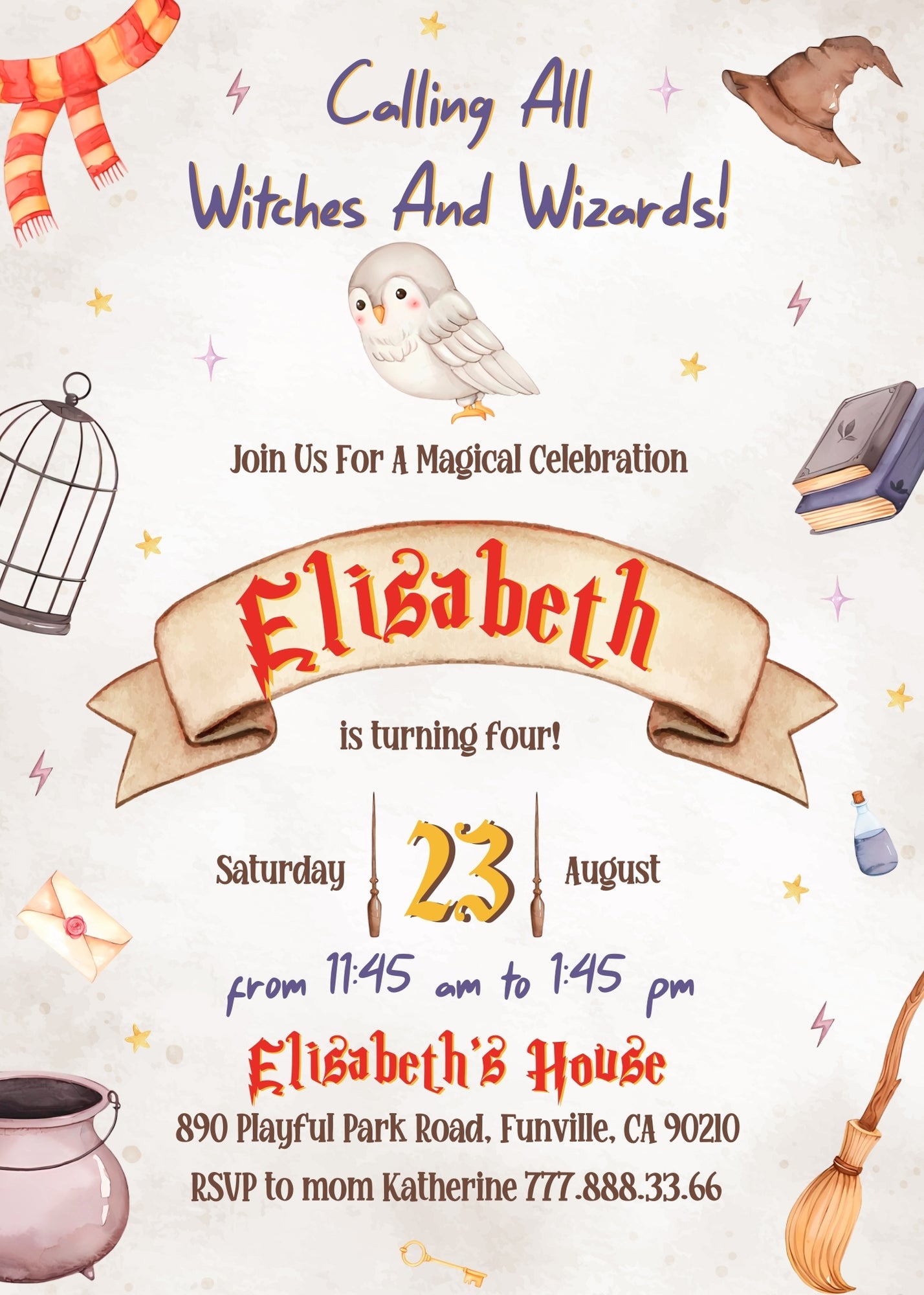 Harry Potter customizable invitation template | Share or Print | | AO553