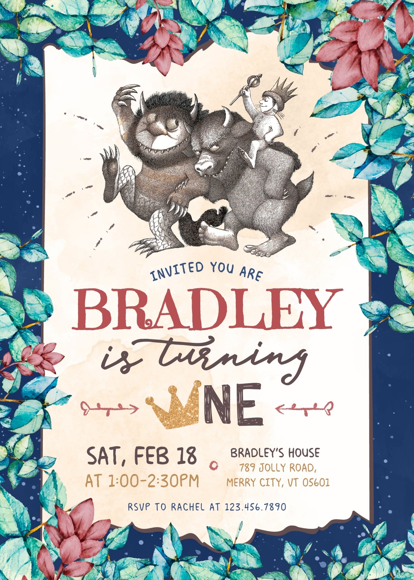 Where The Wild Things Are Maurice Sendak customizable invitation template | Share or Print | | UF994