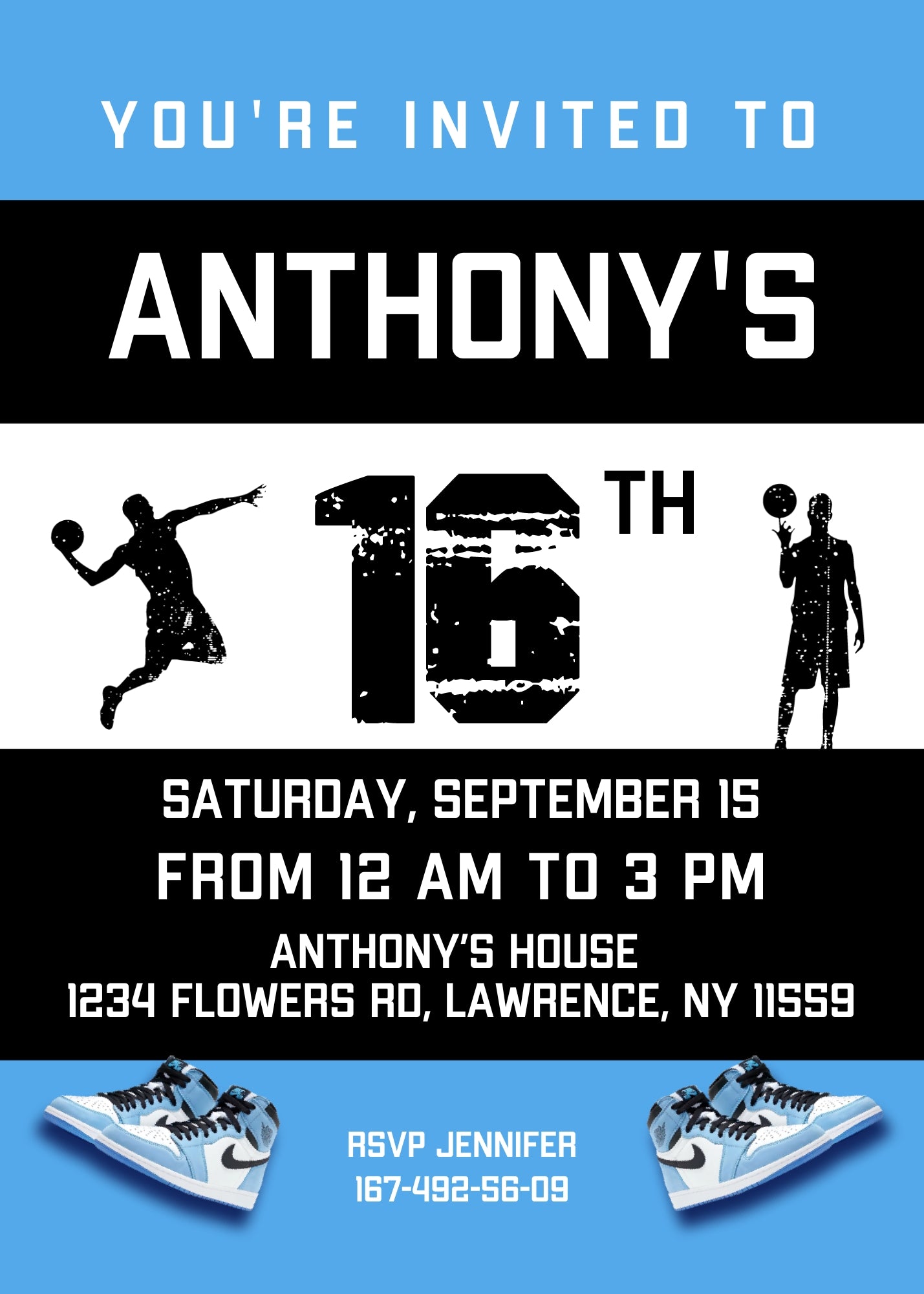 Sneaker Ball Air Jordan Nike customizable invitation template | Share or Print | | YU814