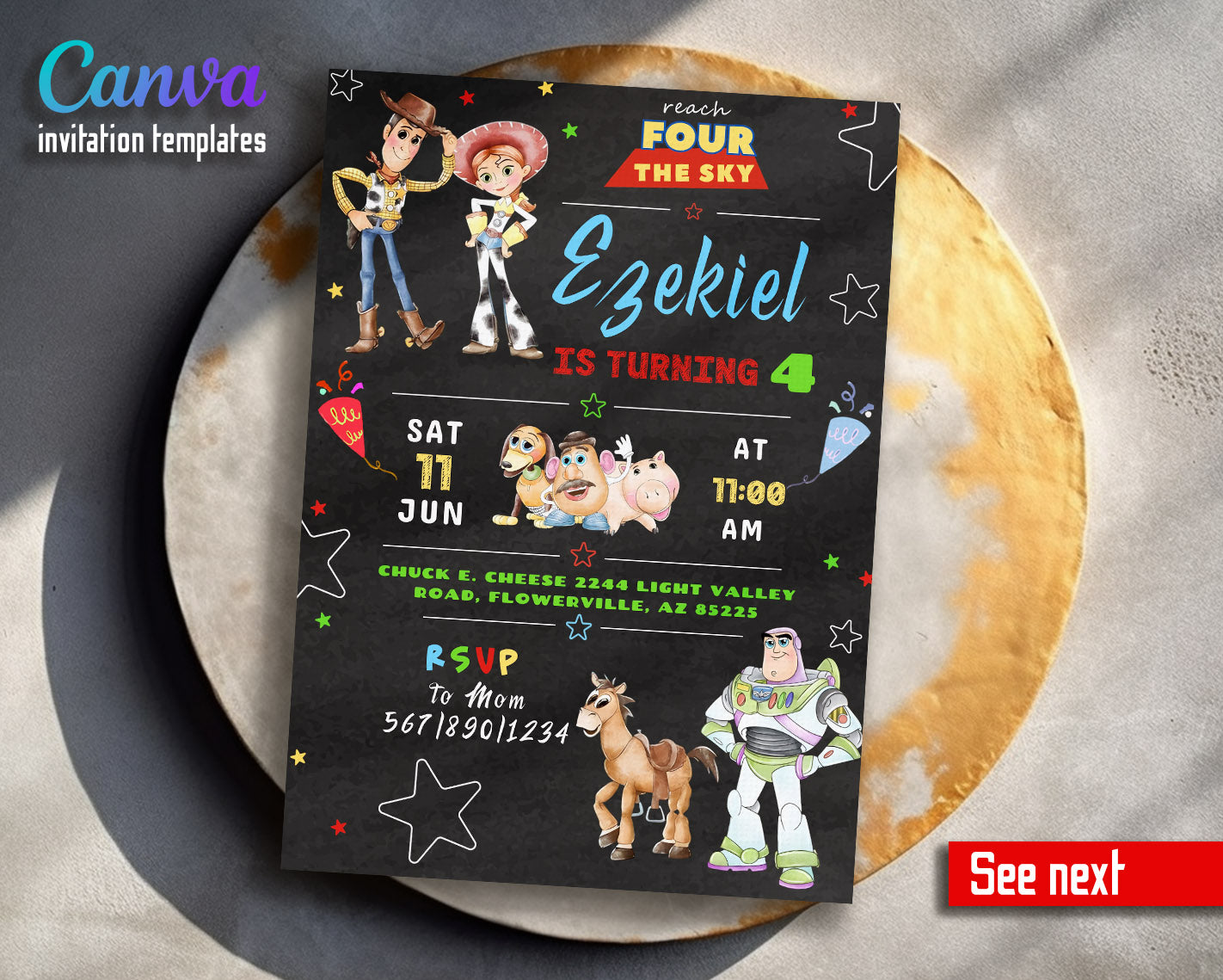 Toy Story Woody customizable invitation template | Share or Print | | MU473