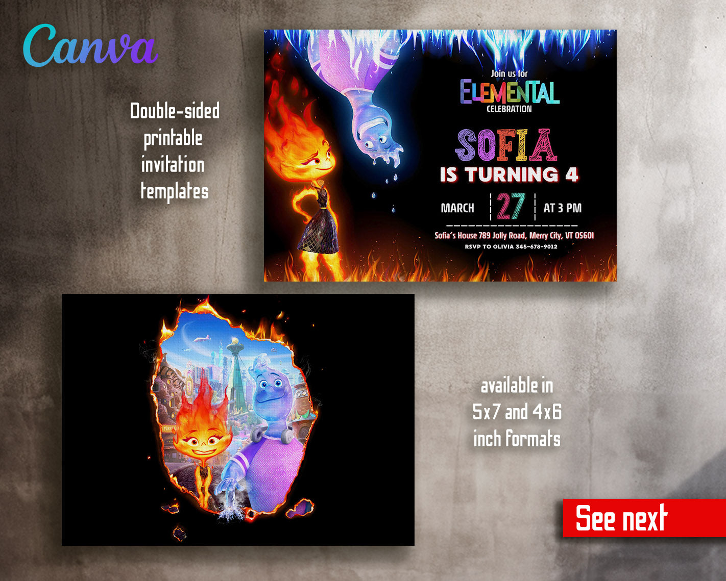 Elemental customizable invitation template | Share or Print | | KM781