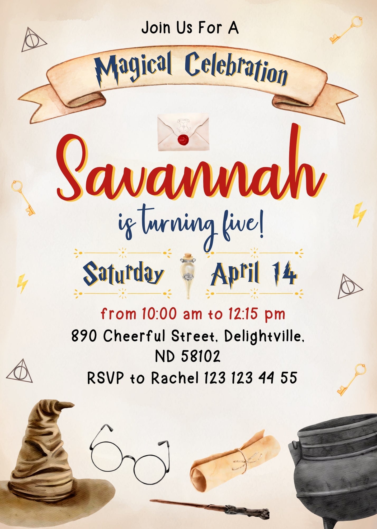 Harry Potter customizable invitation template | Share or Print | | LQ985