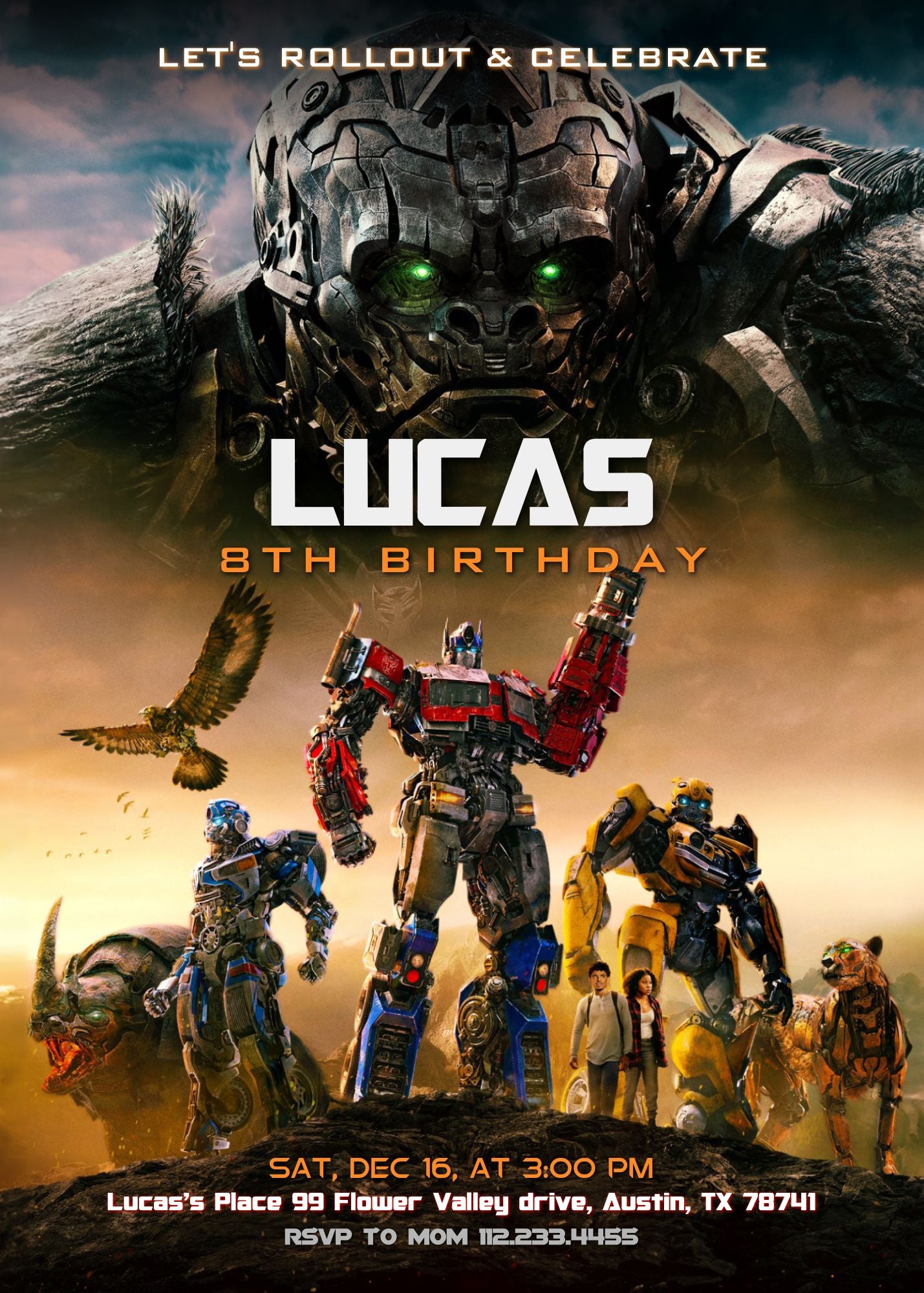 Transformers Rescue Bots customizable invitation template | Share or Print | boy | YU992