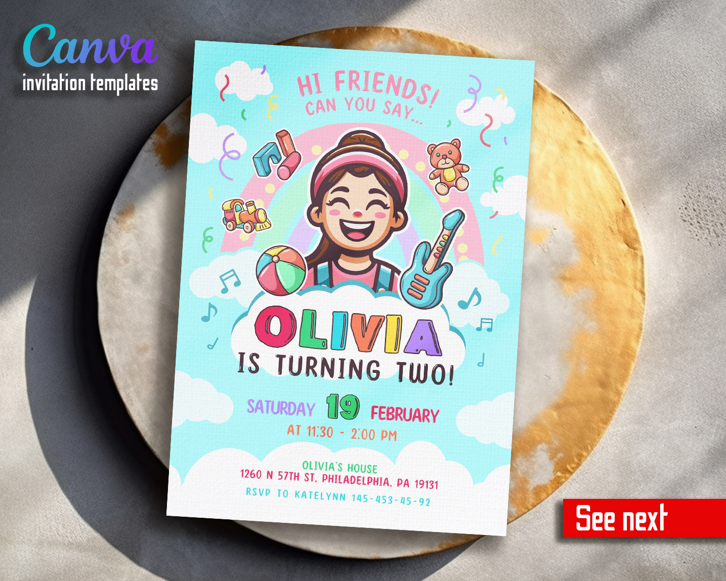Ms. Rachel customizable invitation template | Share or Print | | WQ607