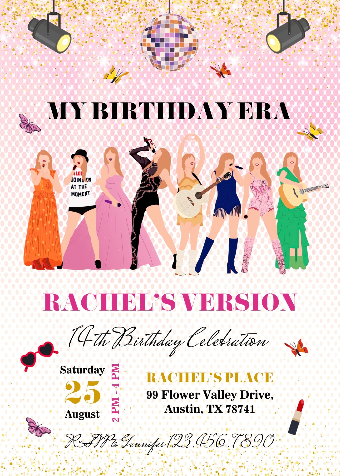 Taylor Swift Eras Tour customizable invitation template | Share or Print | girl | IM876