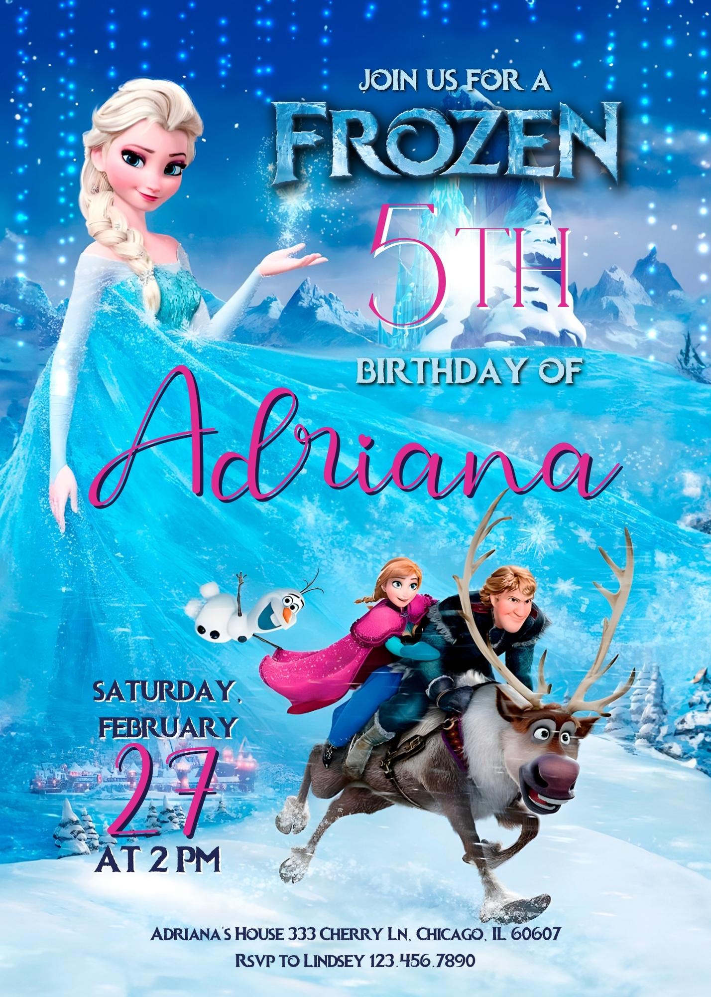 Frozen Elsa customizable invitation template | Share or Print | girl | FQ179
