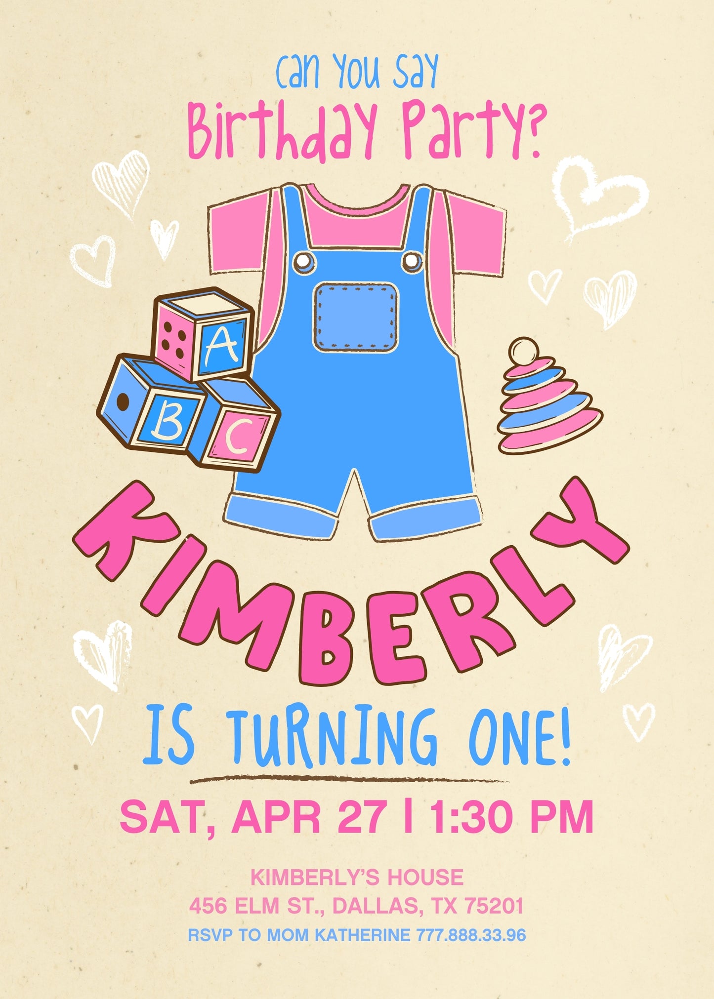 Ms. Rachel customizable invitation template | Share or Print | | DH420