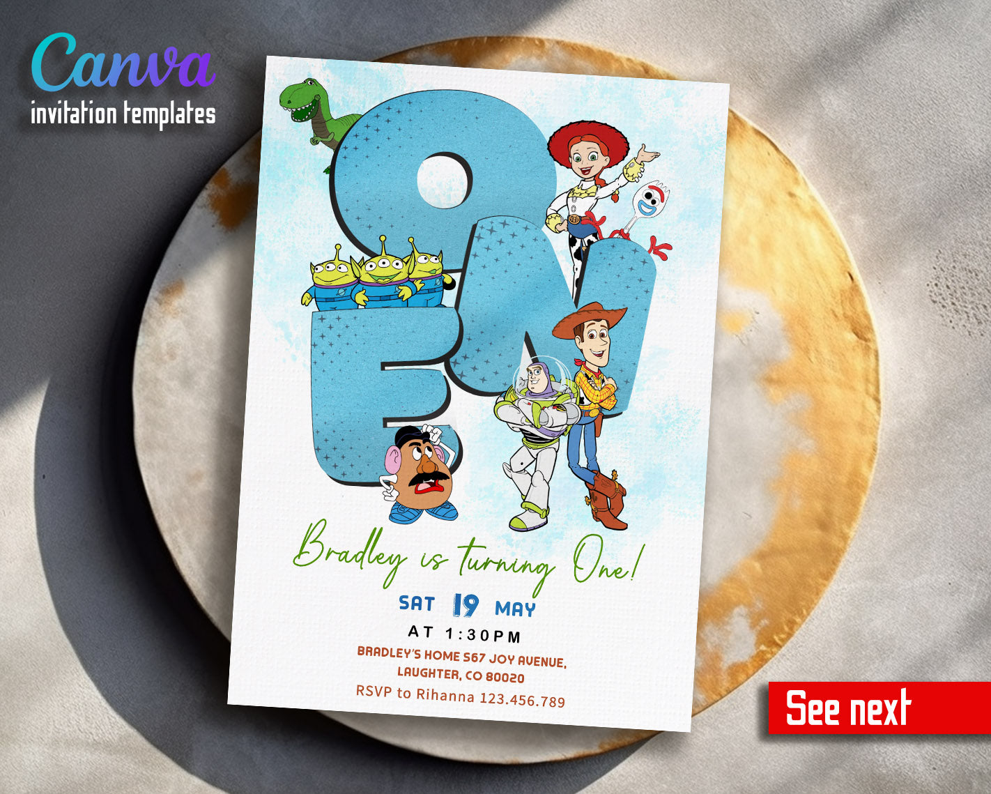 Toy Story Woody customizable invitation template | Share or Print | | NP595