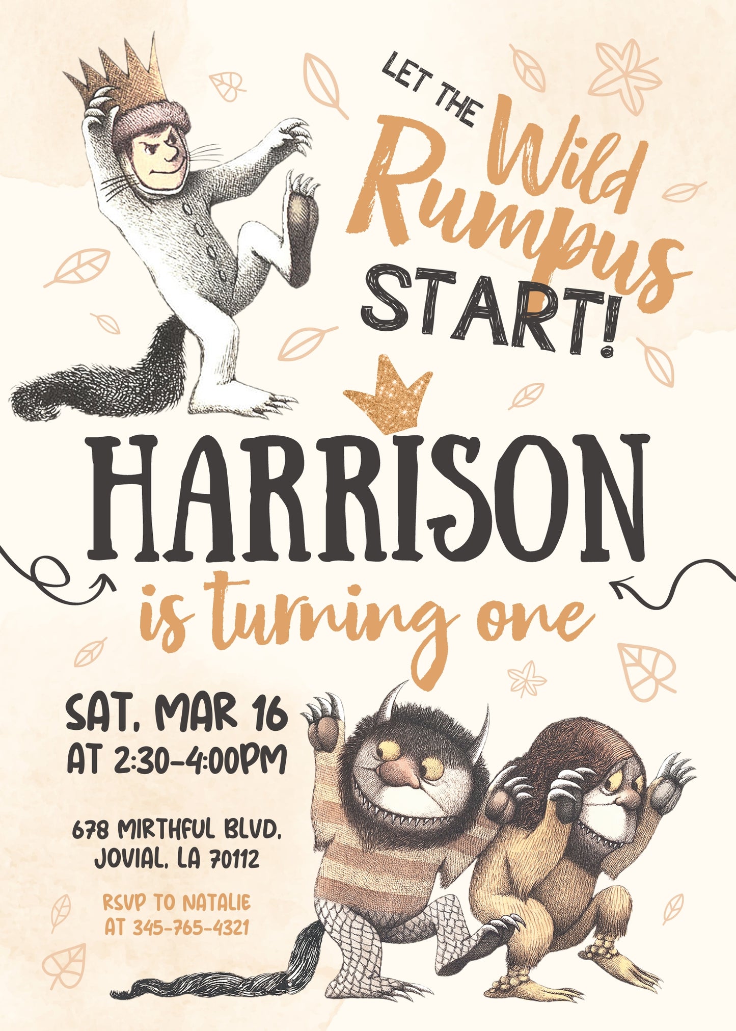 Where The Wild Things Are Maurice Sendak customizable invitation template | Share or Print | | BU068