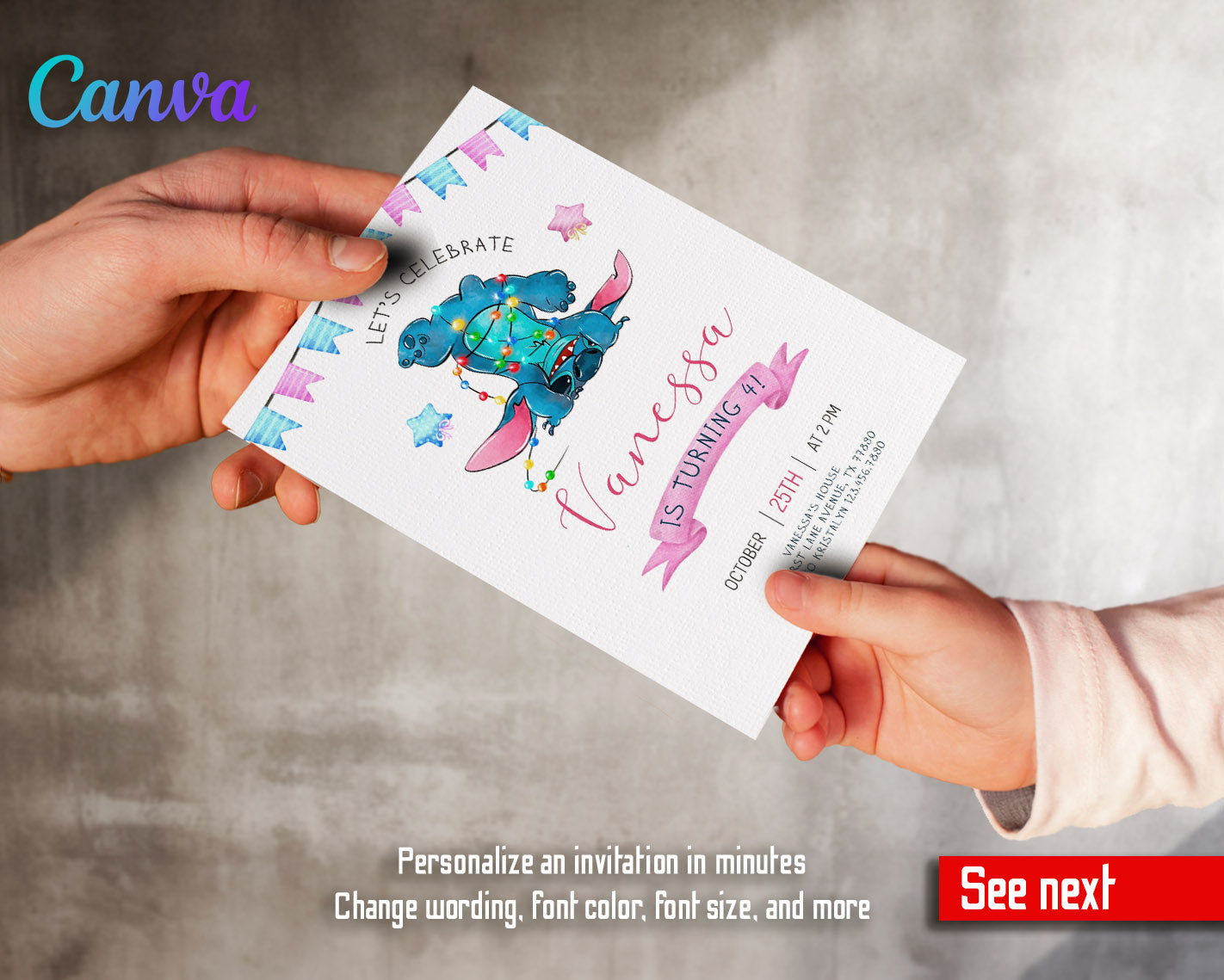 Lilo & Stitch Aloha customizable invitation template | Share or Print | | BA264