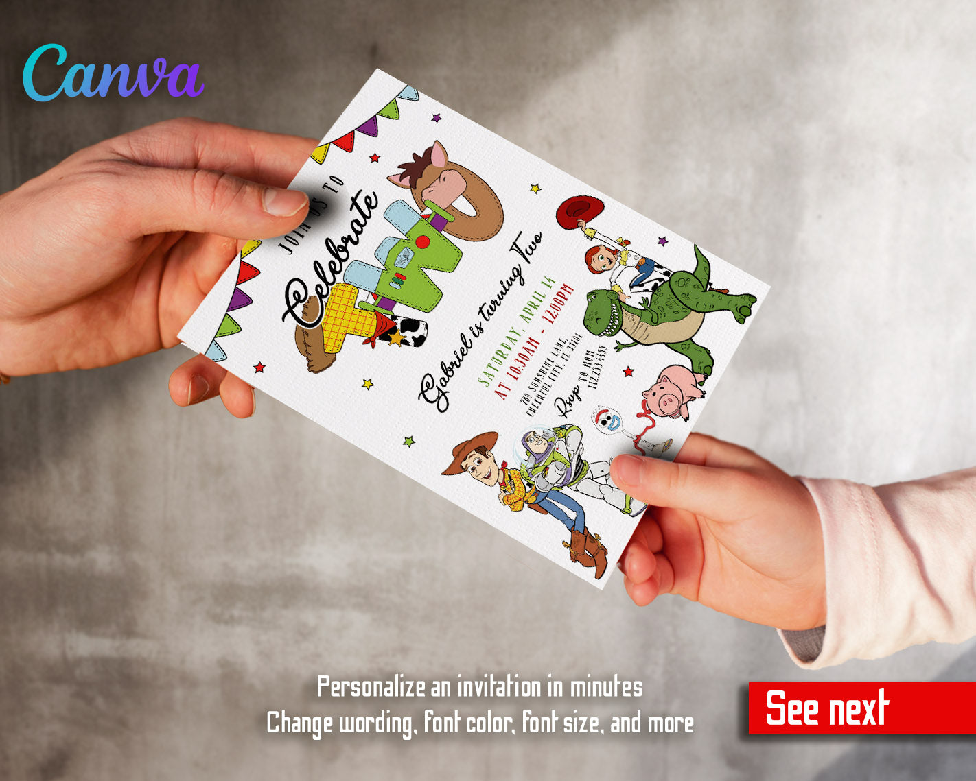 Toy Story Woody customizable invitation template | Share or Print | | SA437
