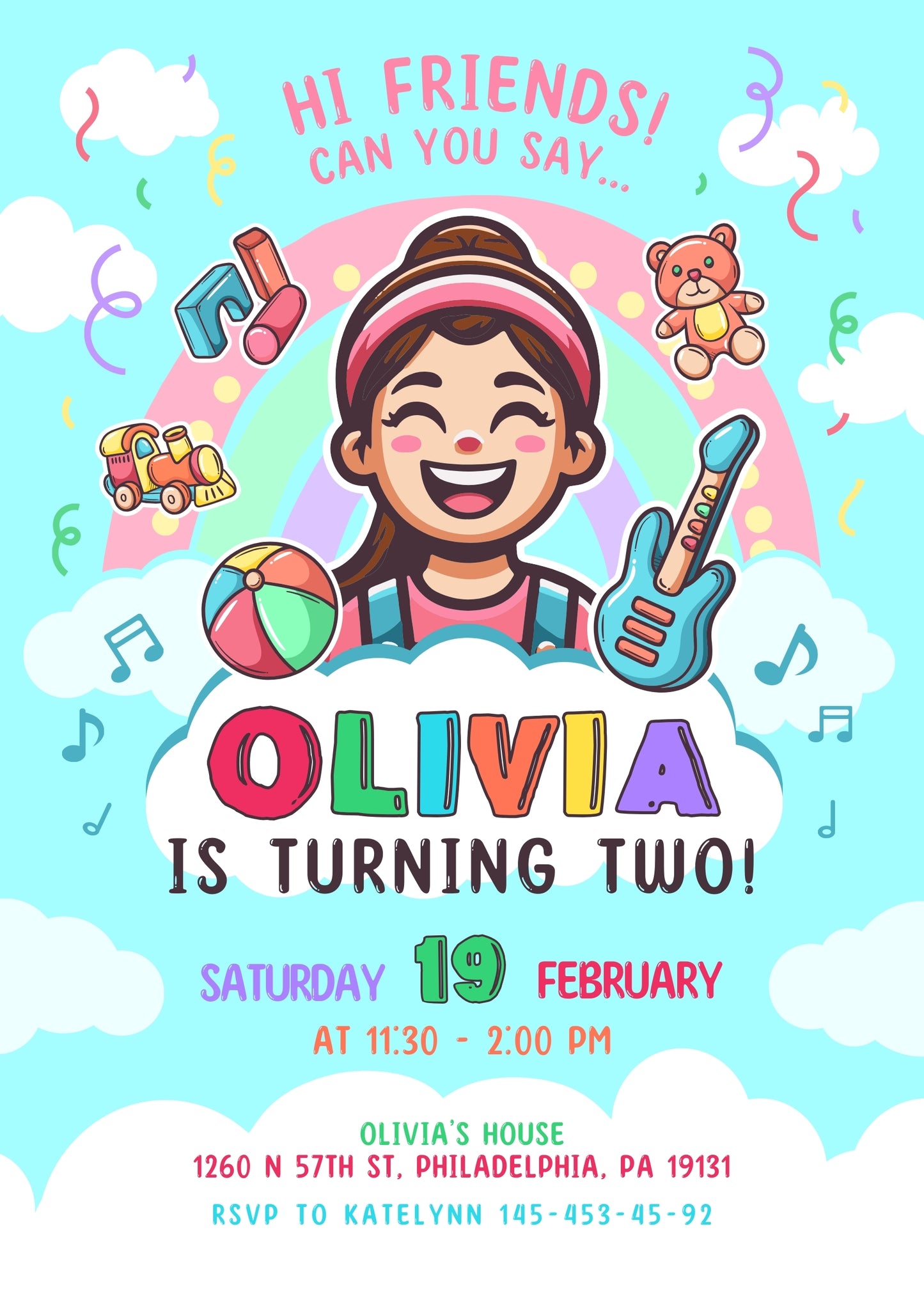 Ms. Rachel customizable invitation template | Share or Print | | WQ607