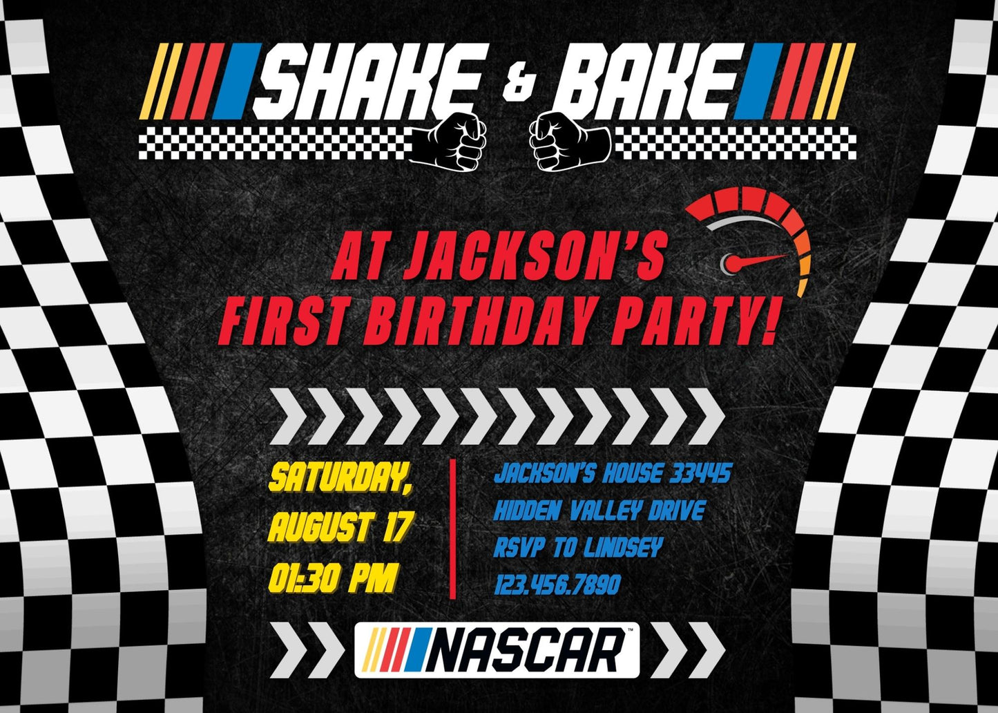 Nascar Ricky Bobby customizable invitation template | Share or Print | boy | MU490