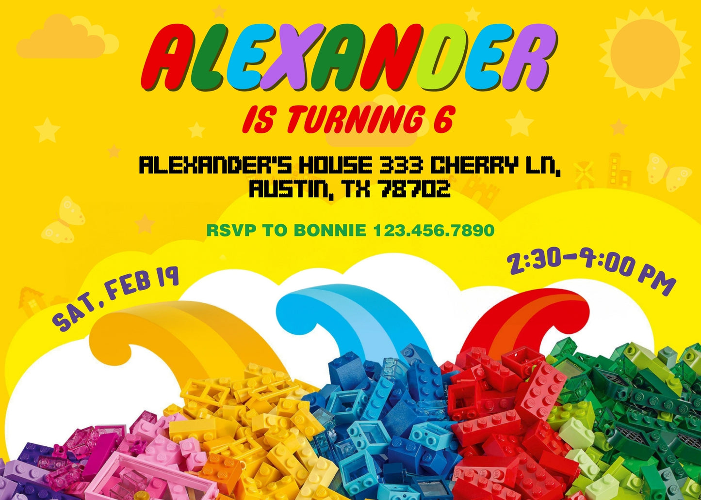 Lego customizable invitation template | Share or Print | | QT716